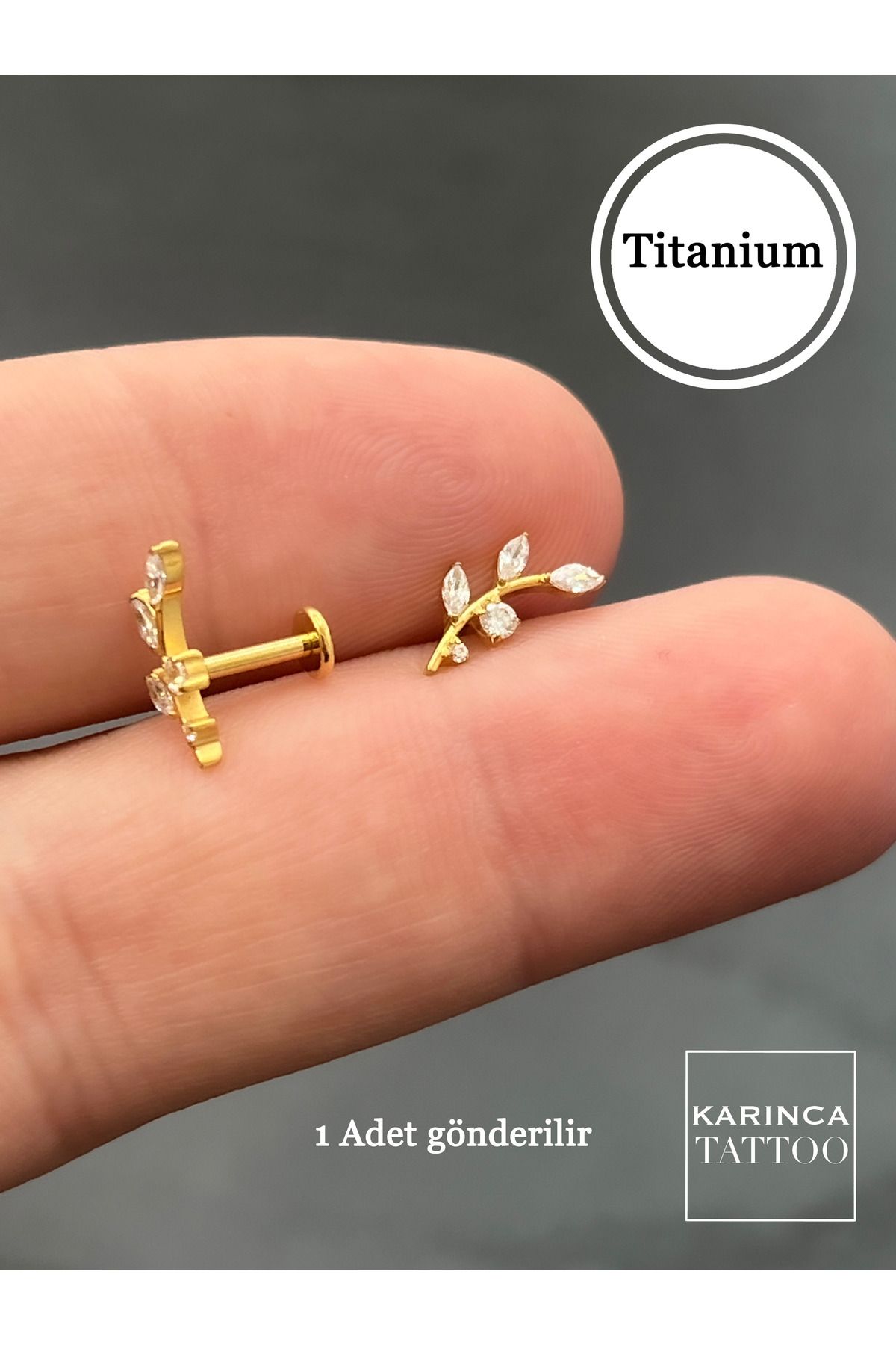 Karınca Piercing-Elegant Flower Pattern Titanium Piercing - Tragus, Conch, Helix and Cartilage Earrings 2