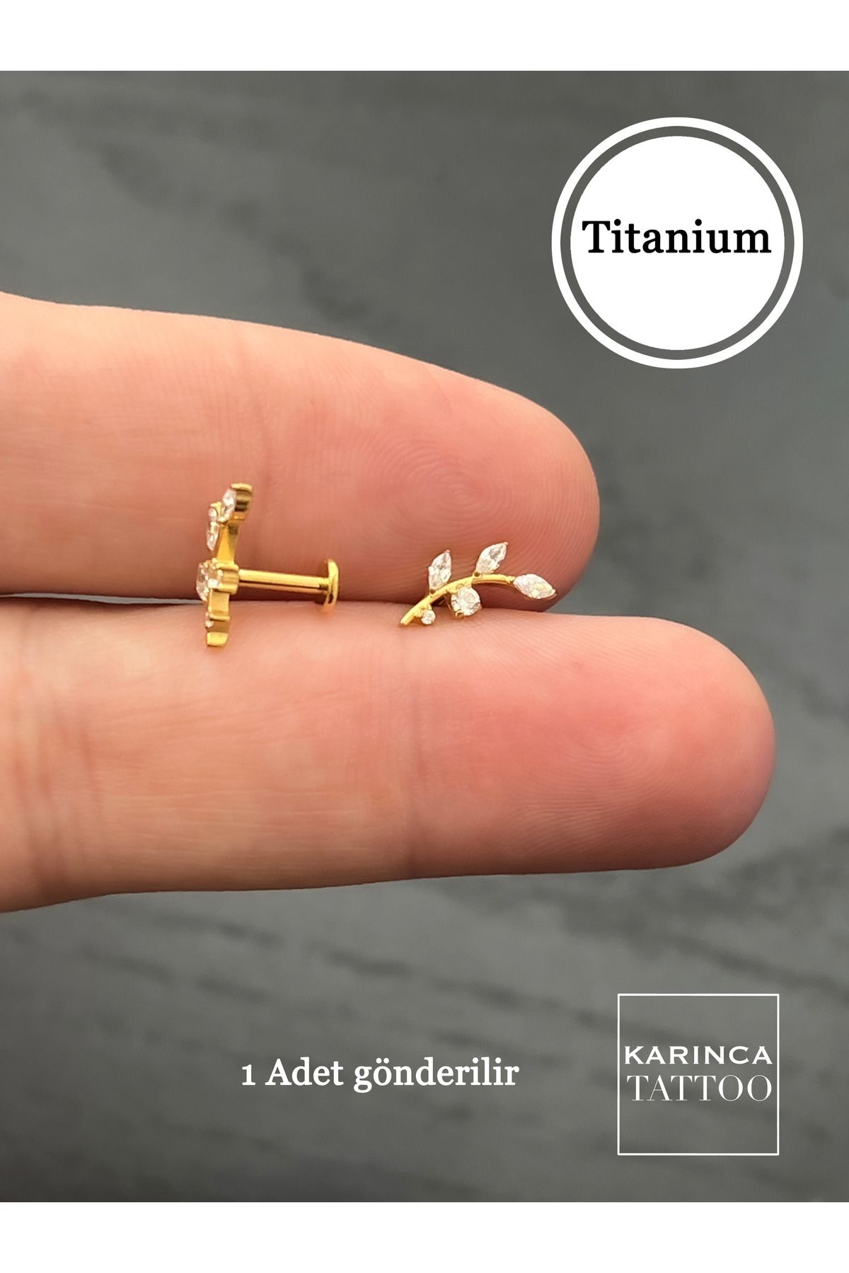 Karınca Piercing-Elegant Flower Pattern Titanium Piercing - Tragus, Conch, Helix and Cartilage Earrings 3