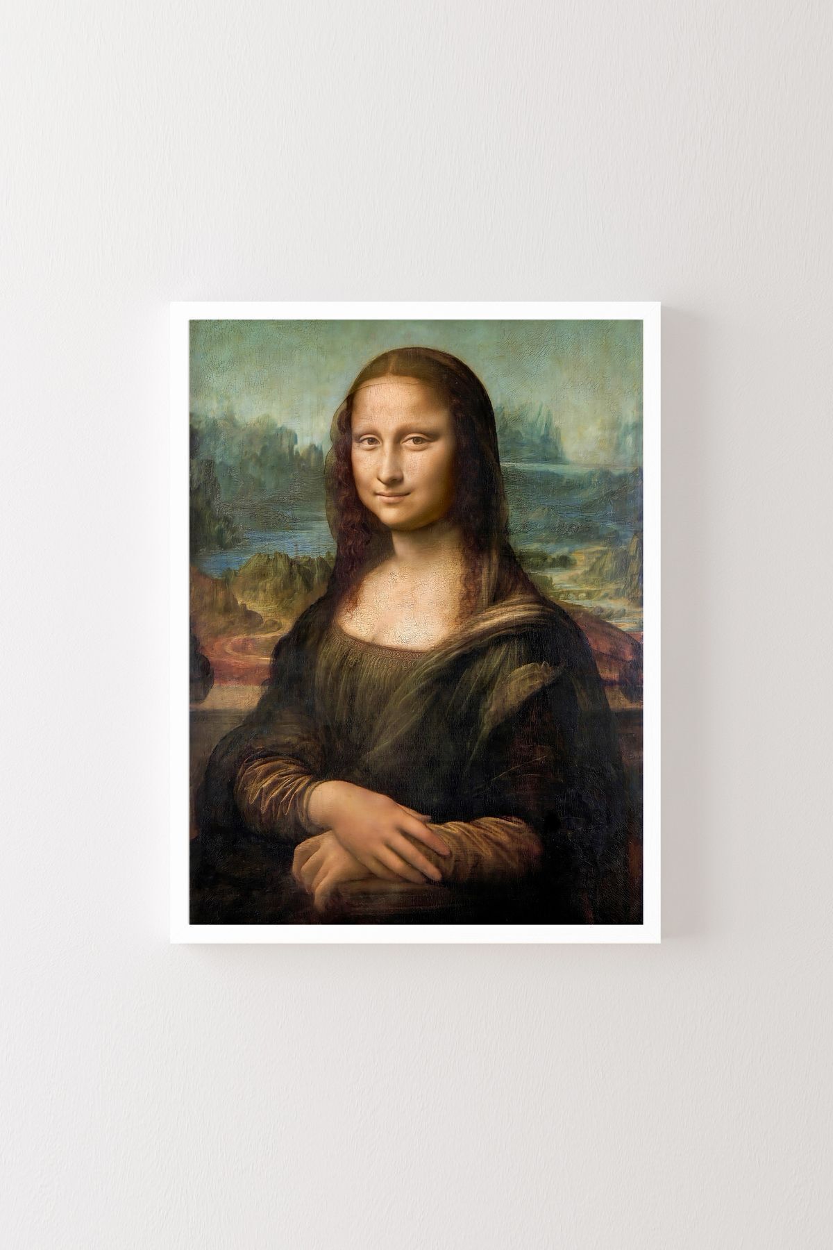 Mona Lisa - Leonardo Da Vinci - White Frame