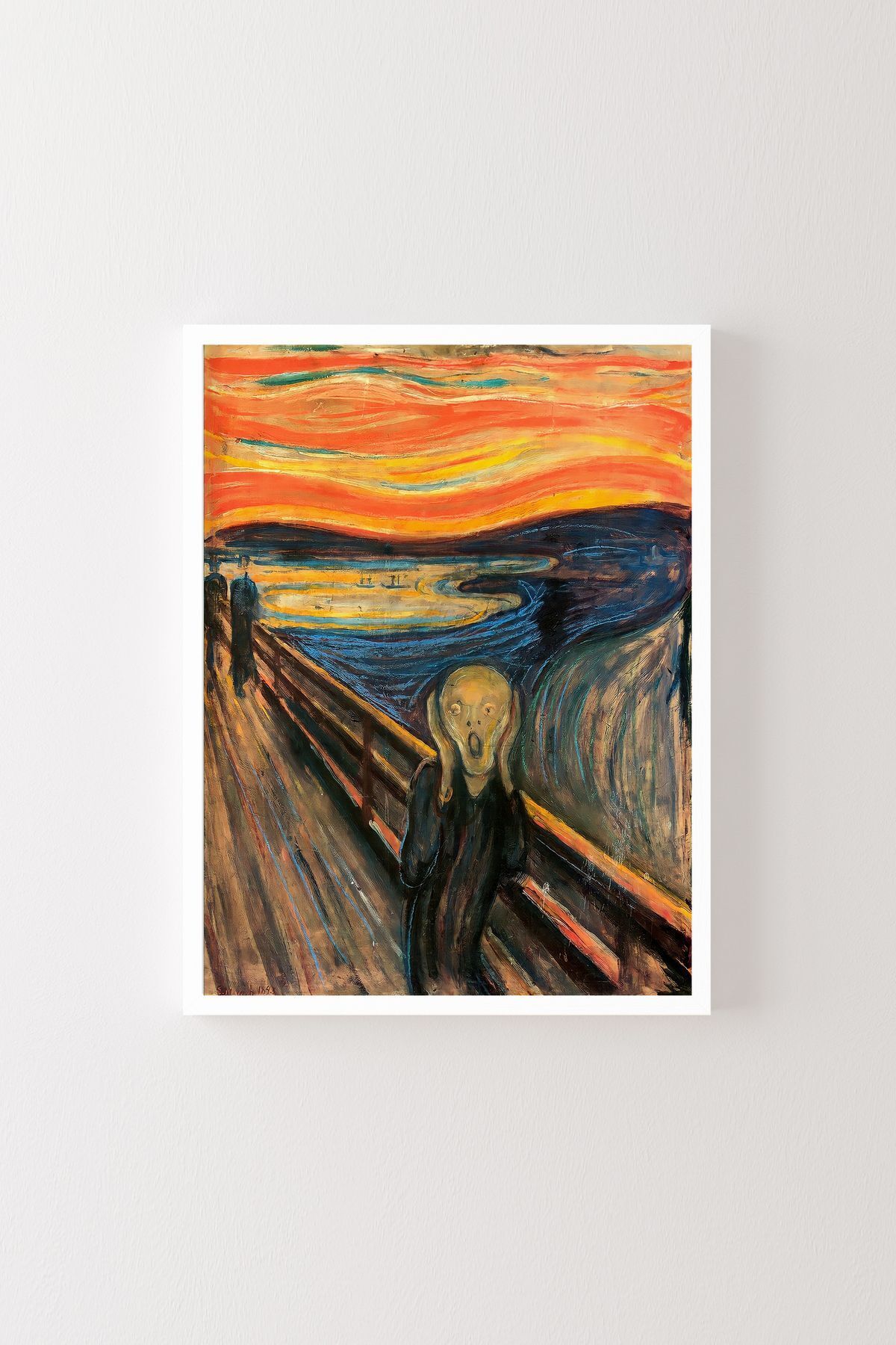 Scream Table - Edvard Munch - White Frame