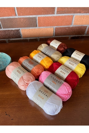 Atalier Coco Gazzal Giza 10 adet %100 Pamuk Merserize El Örgü İpi
