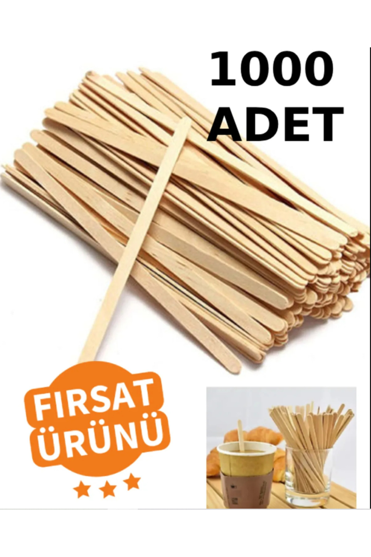 1000Pcs Wooden Wooden Mixer Tea Coffee Spoon Spoon Mixing Sticks
