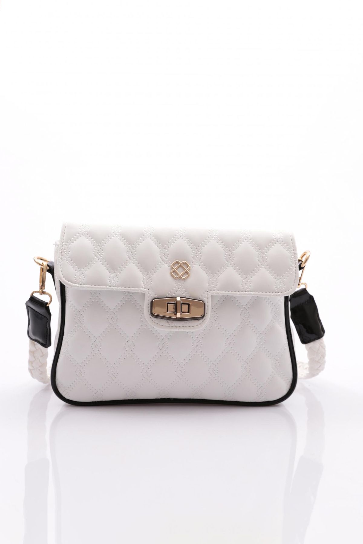DGN-White Handle Braided Women's Bag 1