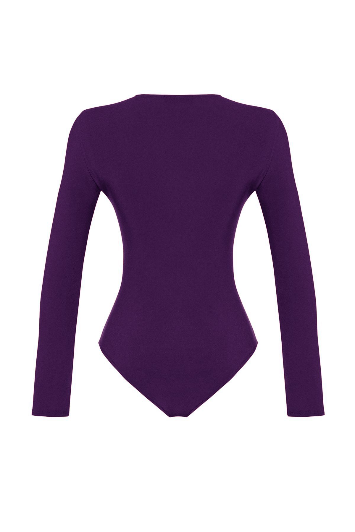 Trendyol Collection-Purple Knitted - Cut Out Detailed Heart Window Body Tpraw23bd00059 8