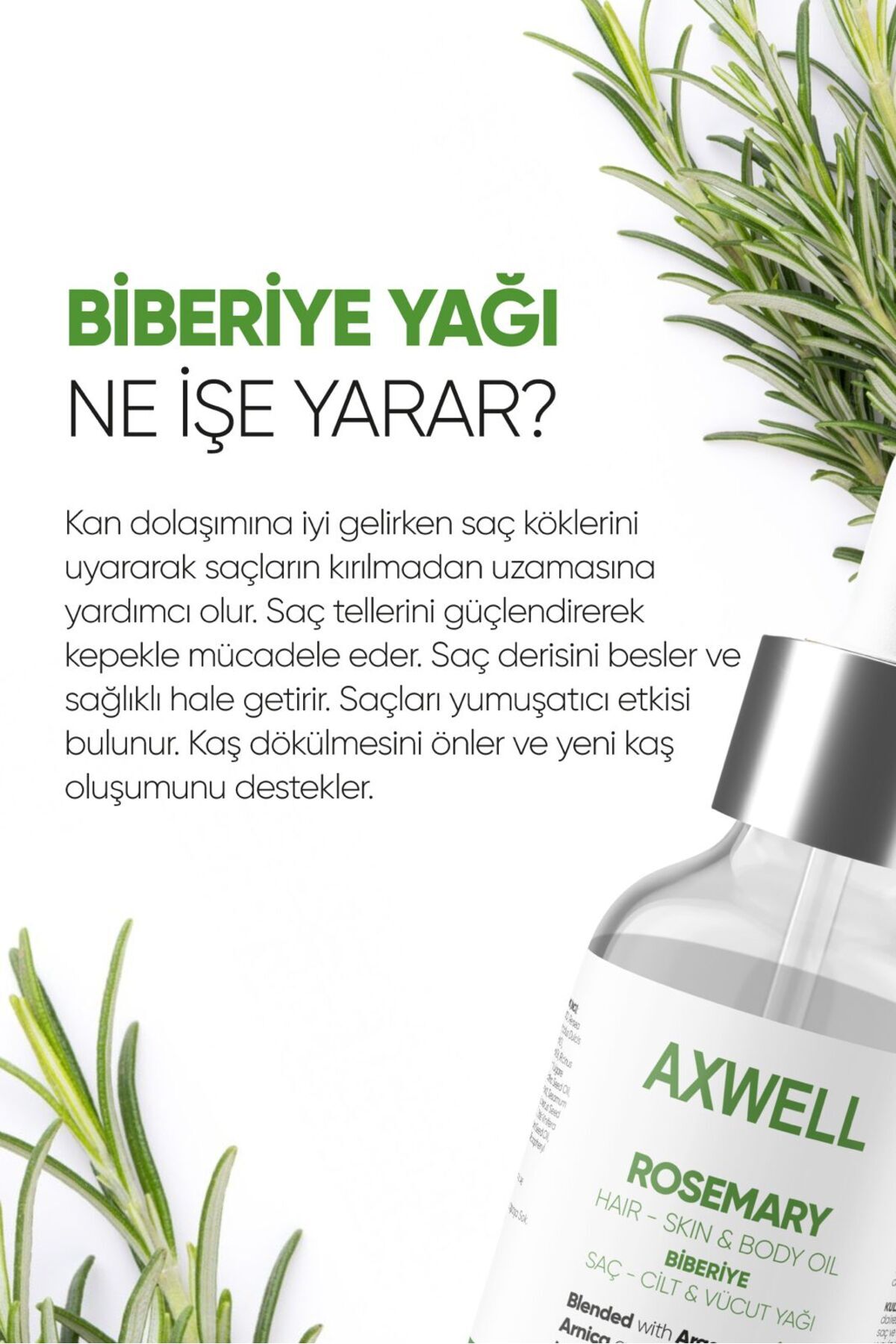 Biberiye Saç Yağı Complexi | Biotin, Hint Yağı, Vitamin E 50 ML — BSBA1 — تصویر 4 از 6