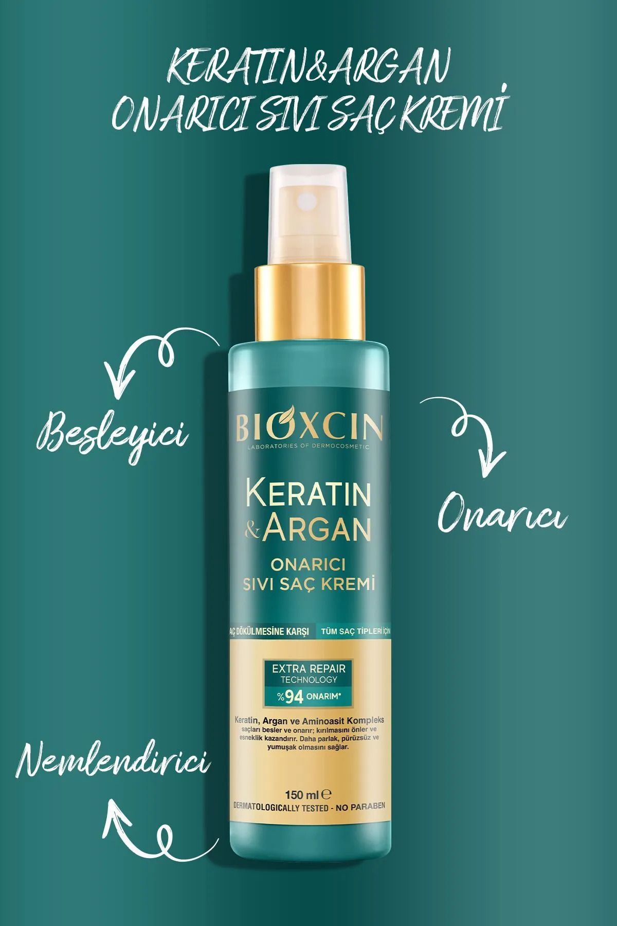 Bioxcin-150 ml Keratin and Argan Repair Hair care cream - Damaged and Sensitive Hair 5 Pack 4