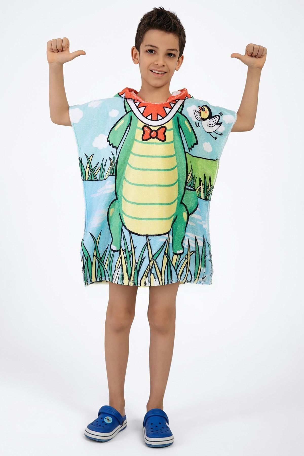 VEVİEN HOME-Crocodile Patterned Beach Towel for Kids 1