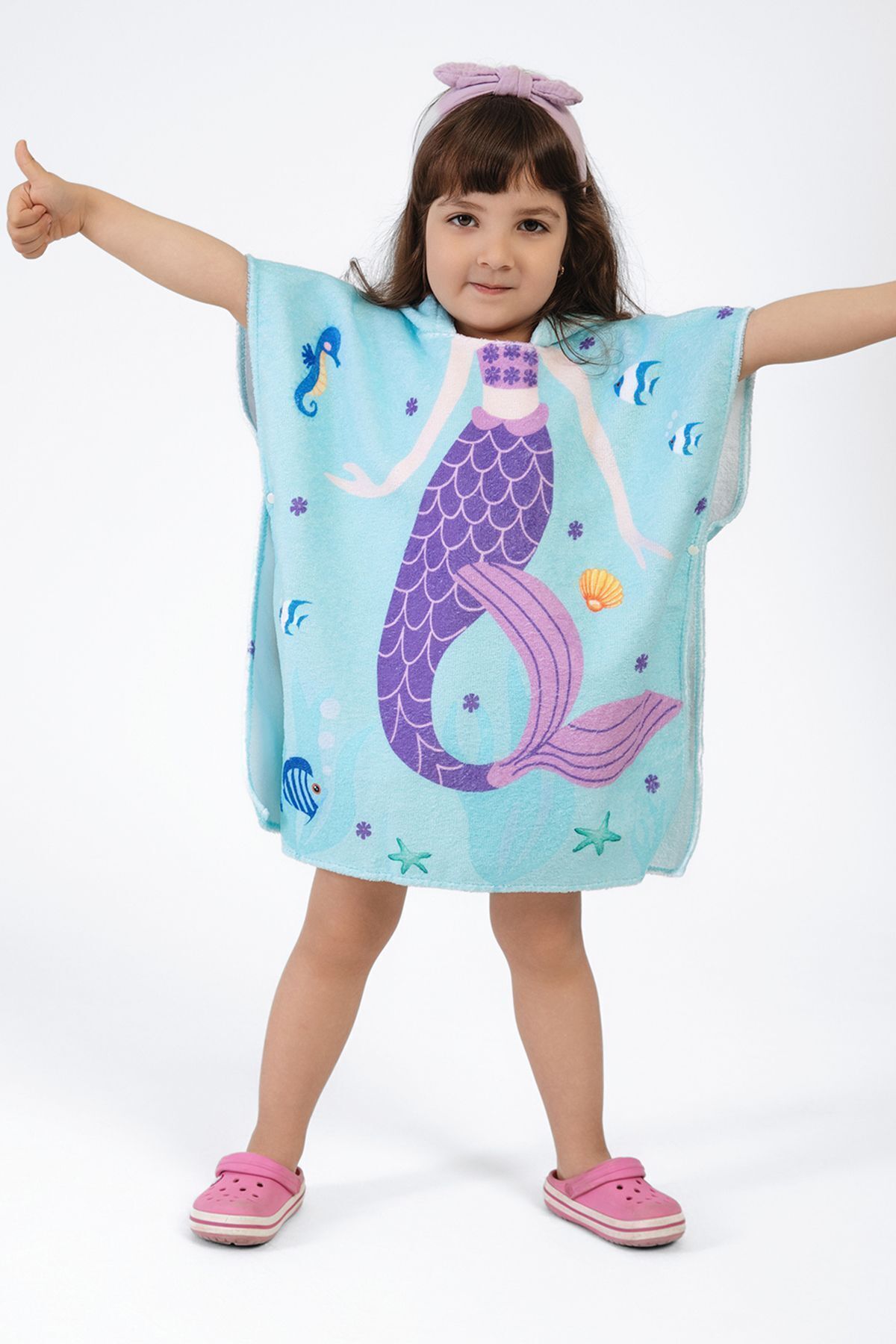 VEVİEN HOME-Mermaid Kids Poncho Beach Towel 3