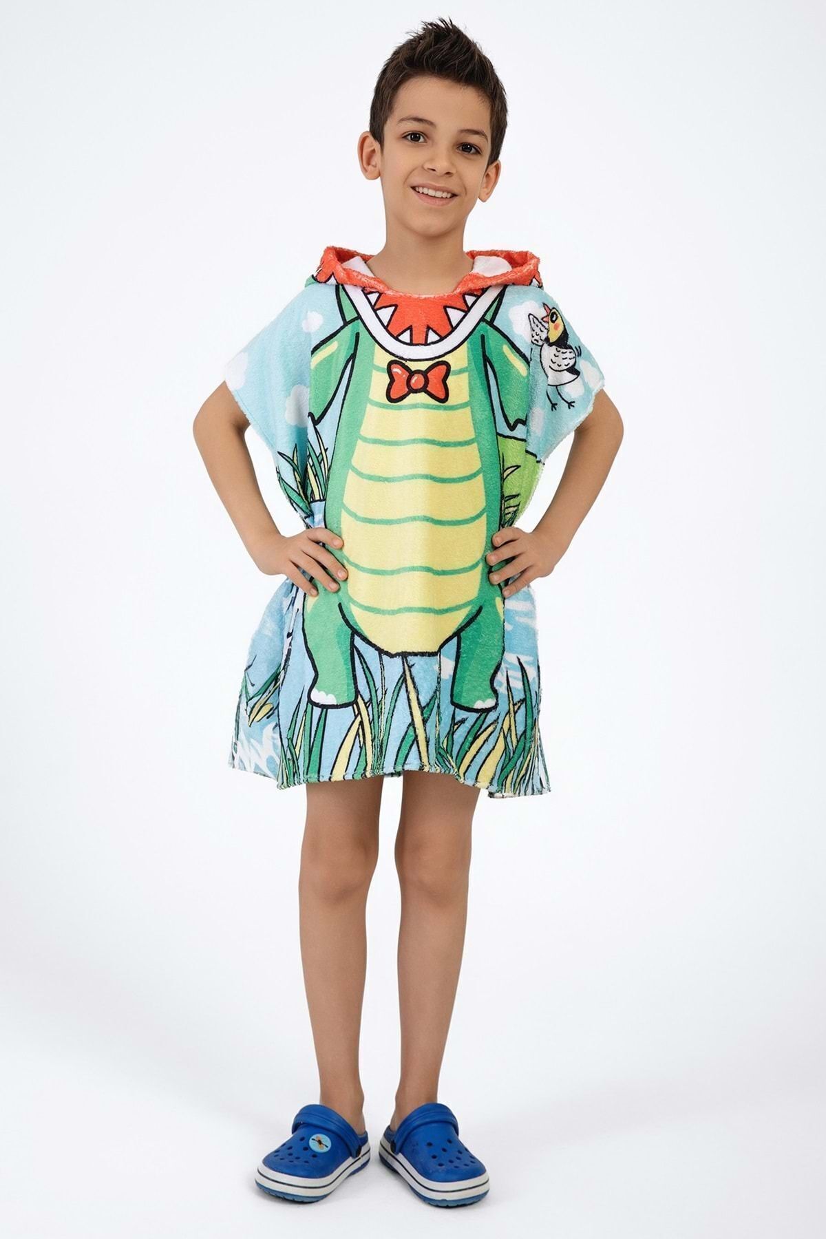VEVİEN HOME-Crocodile Patterned Beach Towel for Kids 2