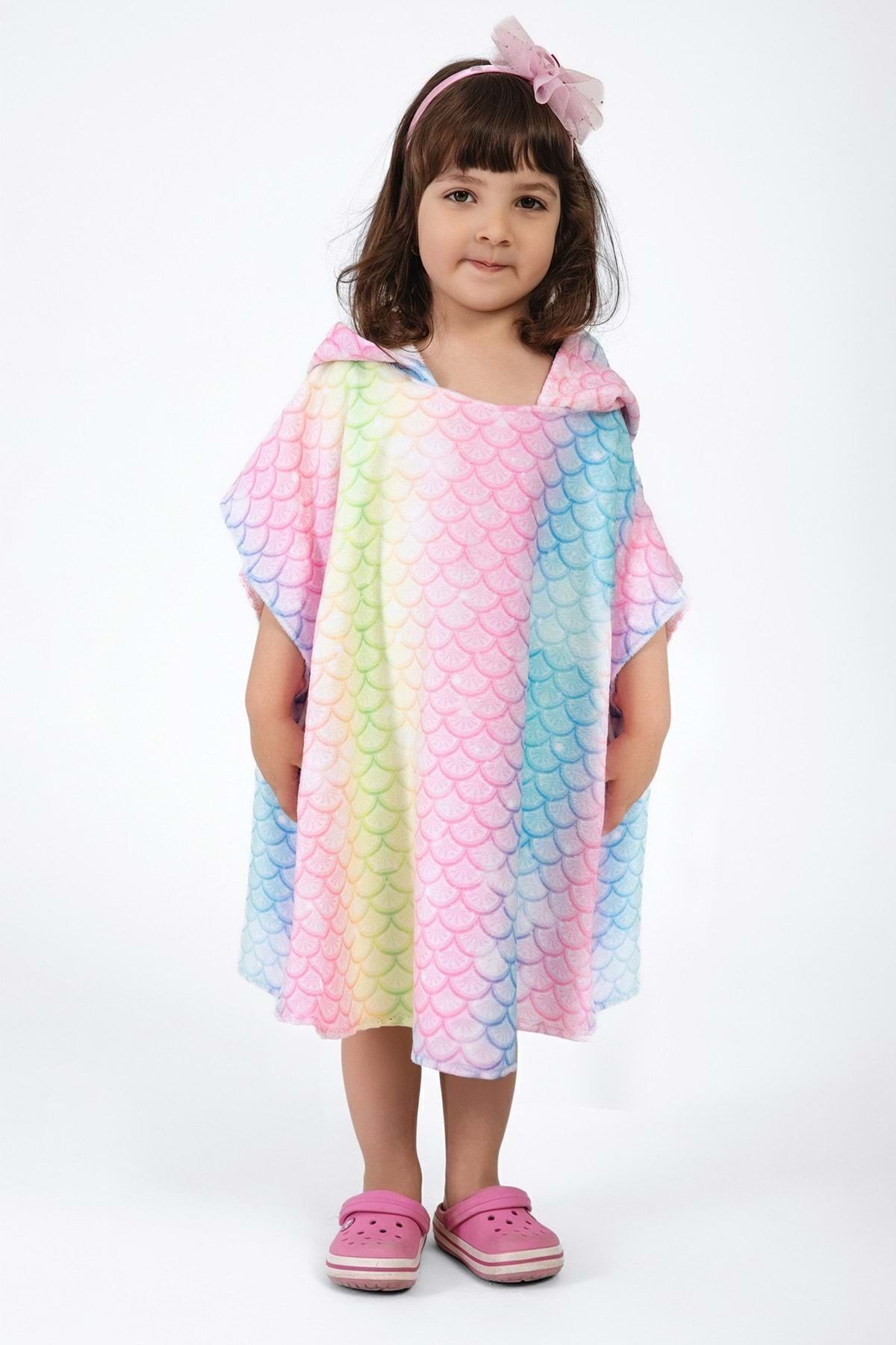 VEVİEN HOME-Fish Scale Patterned Beach Towel for Kids 2