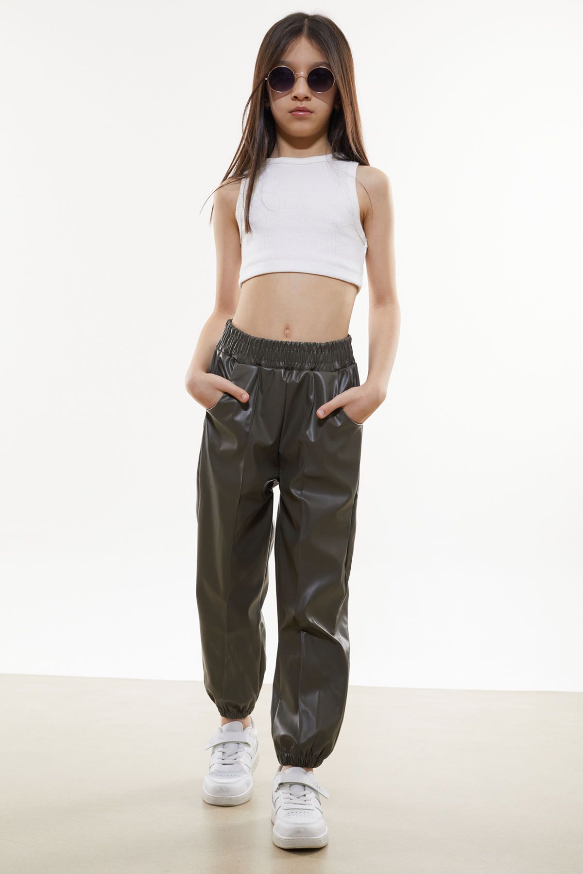 Cans n Mini Siyah Beli Lastikli Jogger Model K z Deri Pantolon 18049 Fiyat Yorumlar Trendyol