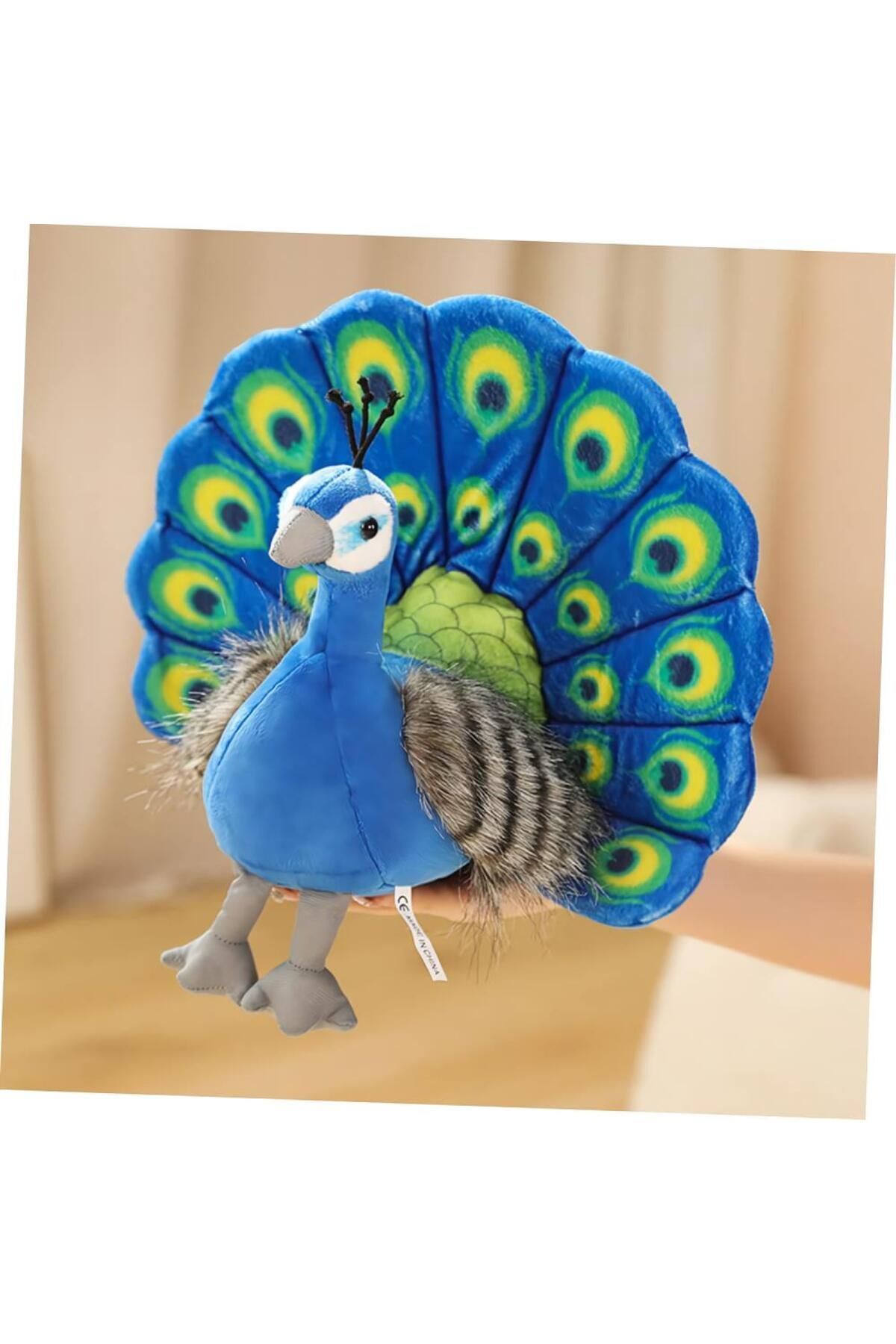 e life shop Imported Fabric Real Looking Vivid Color Cute Peacock Plush Toy Game Sleeping Companion 30 cm Trendyol