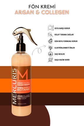 Mercuris Botanic Arganlı & Kolajenli Fön Öncesi Krem – Isı Koruyucu & Yumuşat...