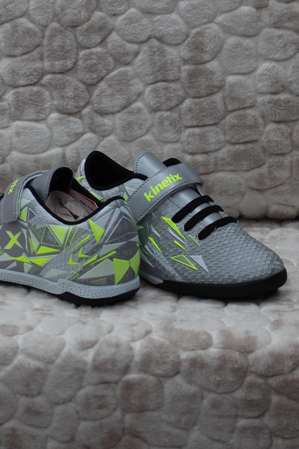 کفش Kinetix فوتبال بچه گانه مدل Estes TF Grey Green محصول اورجینال Turf Astroturf - تصویر 3