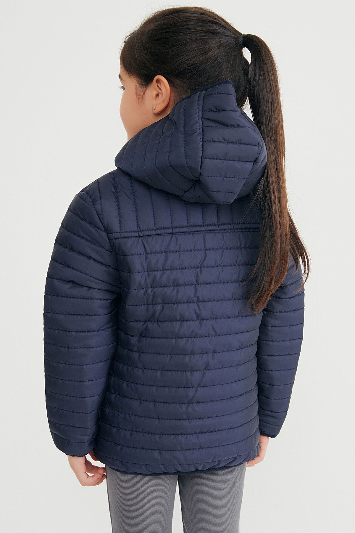 QAWWA-Winddichter, marineblauer Mantel mit Kapuze für Mädchen 6