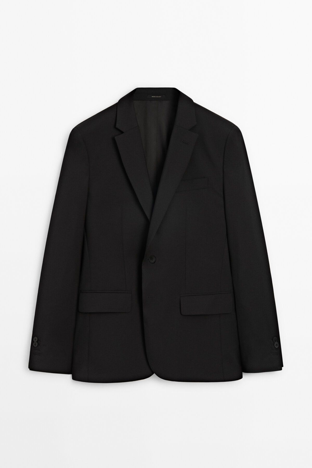 کت بلیزر مشکی مردانه 100 ٪ کلاسیک پشم اورجینال Massimo Dutti