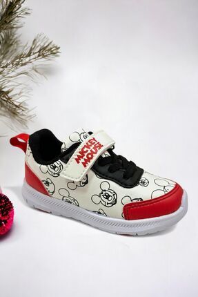 Ponchiq Mickey Mouse Baskılı Cırt Cırtlı Erkek Bebek Spor Ayakkabı