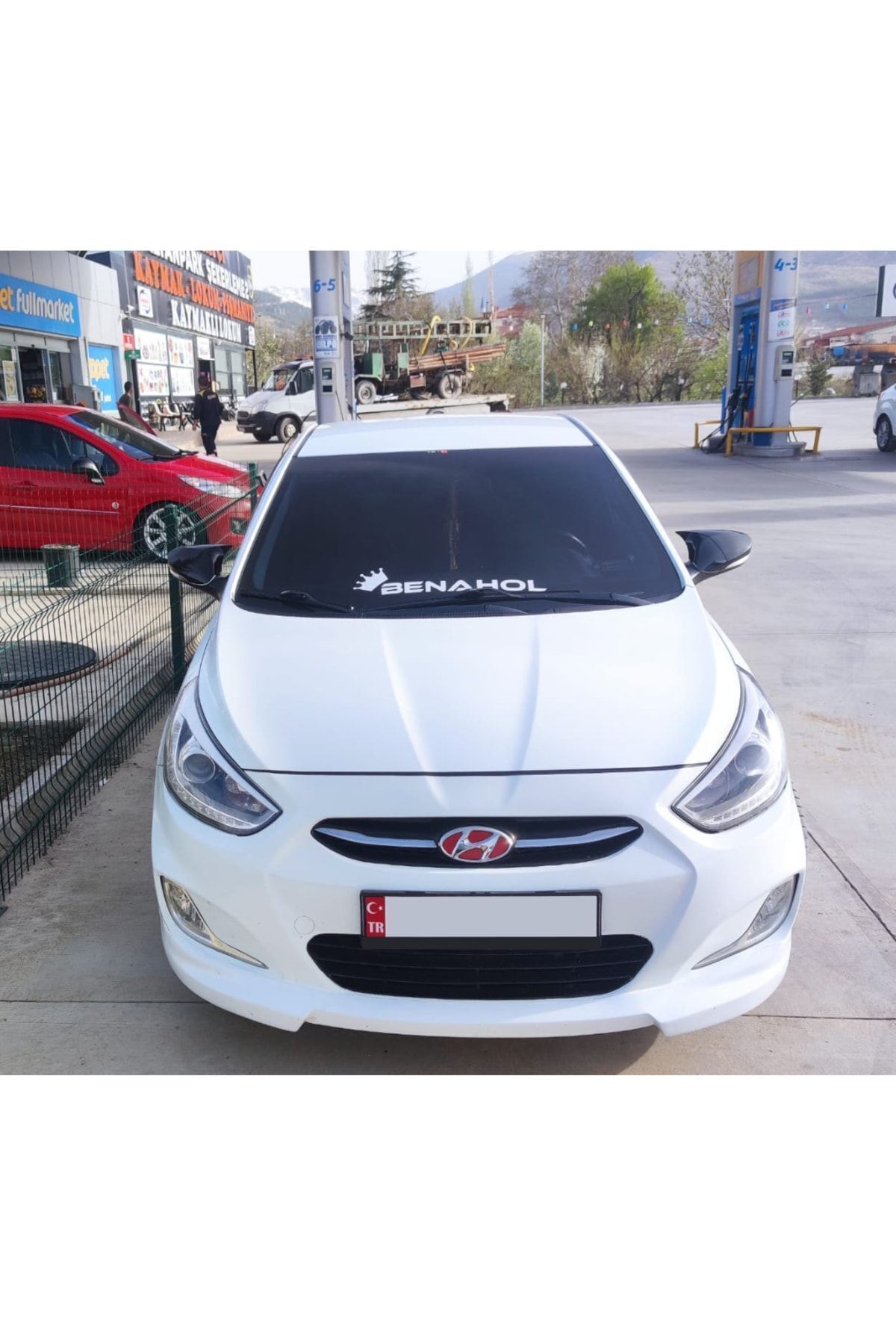 STS Oto Aksesuar Hyundai Accent Blue Uyumlu Sinyalli Batman Yarasa Ayna Kapağı Piano Black Abs Plastik