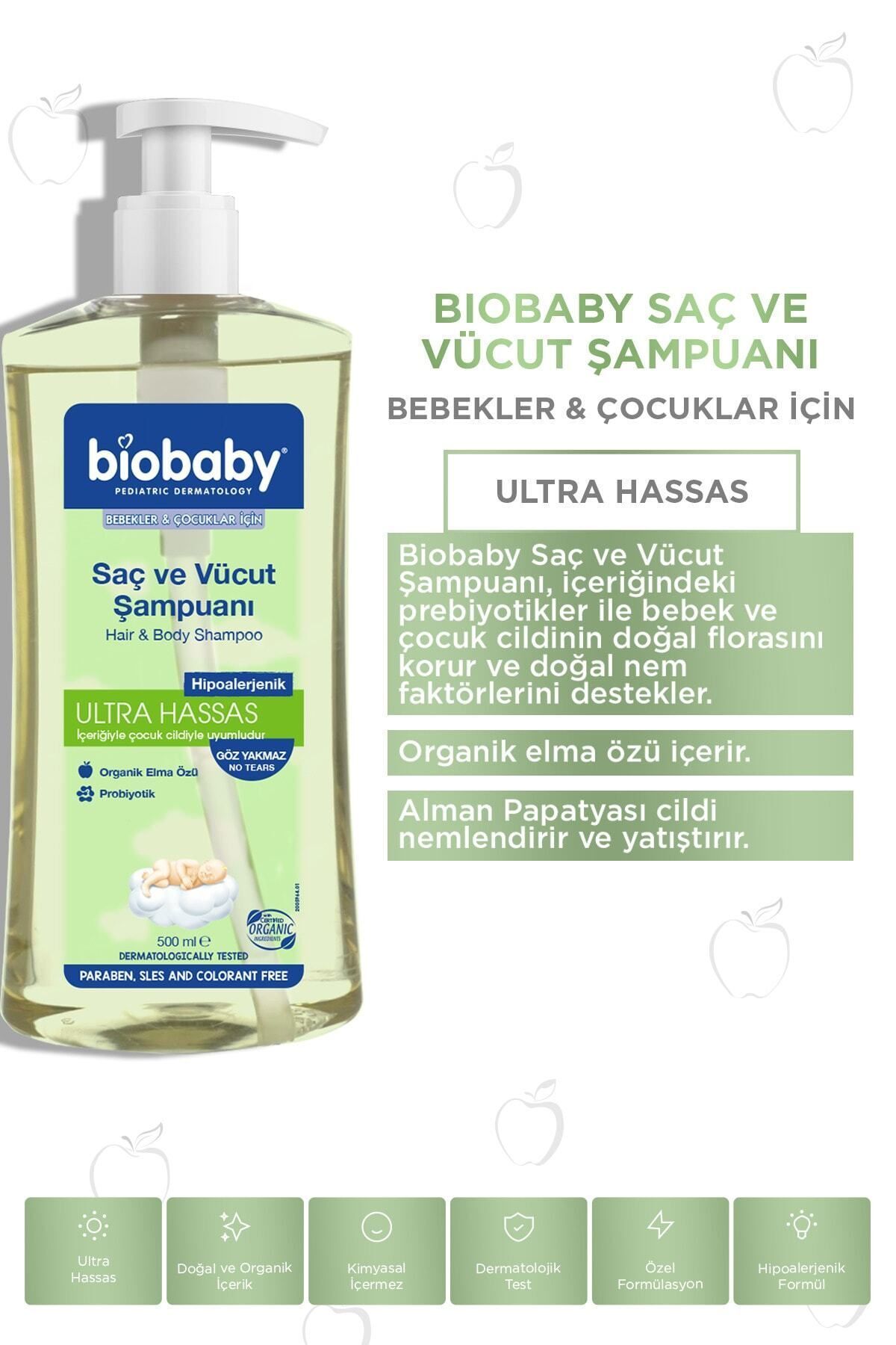 Ultra Hassas Saç Ve Vücut Şampuanı 500 ml Prebiyotik Alman Papatyası - Organik Içerik