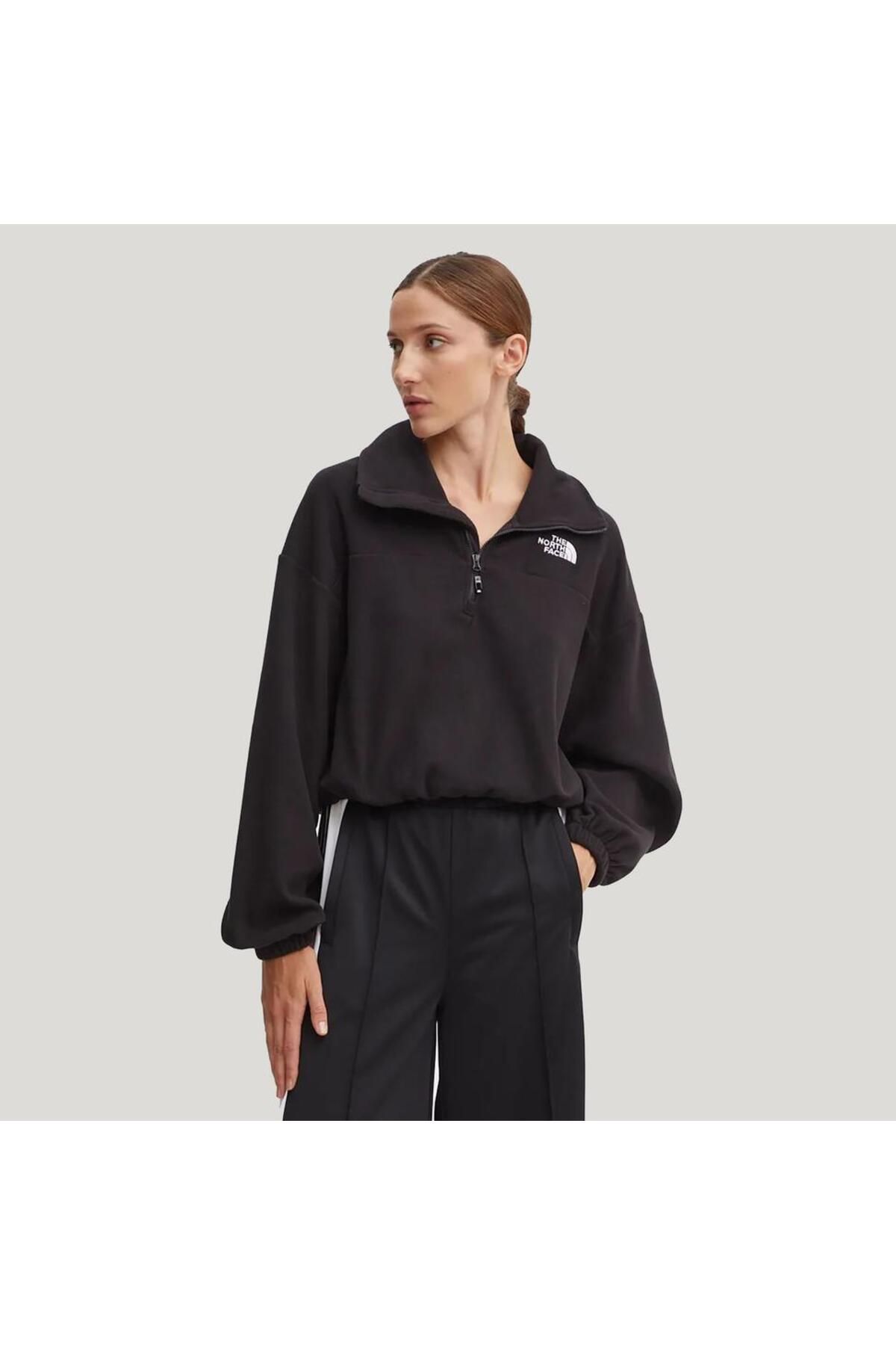 The North Face Glacier Kad n Siyah Polar Sweatshirt NF0A89J9JK31 Kad n Giyim