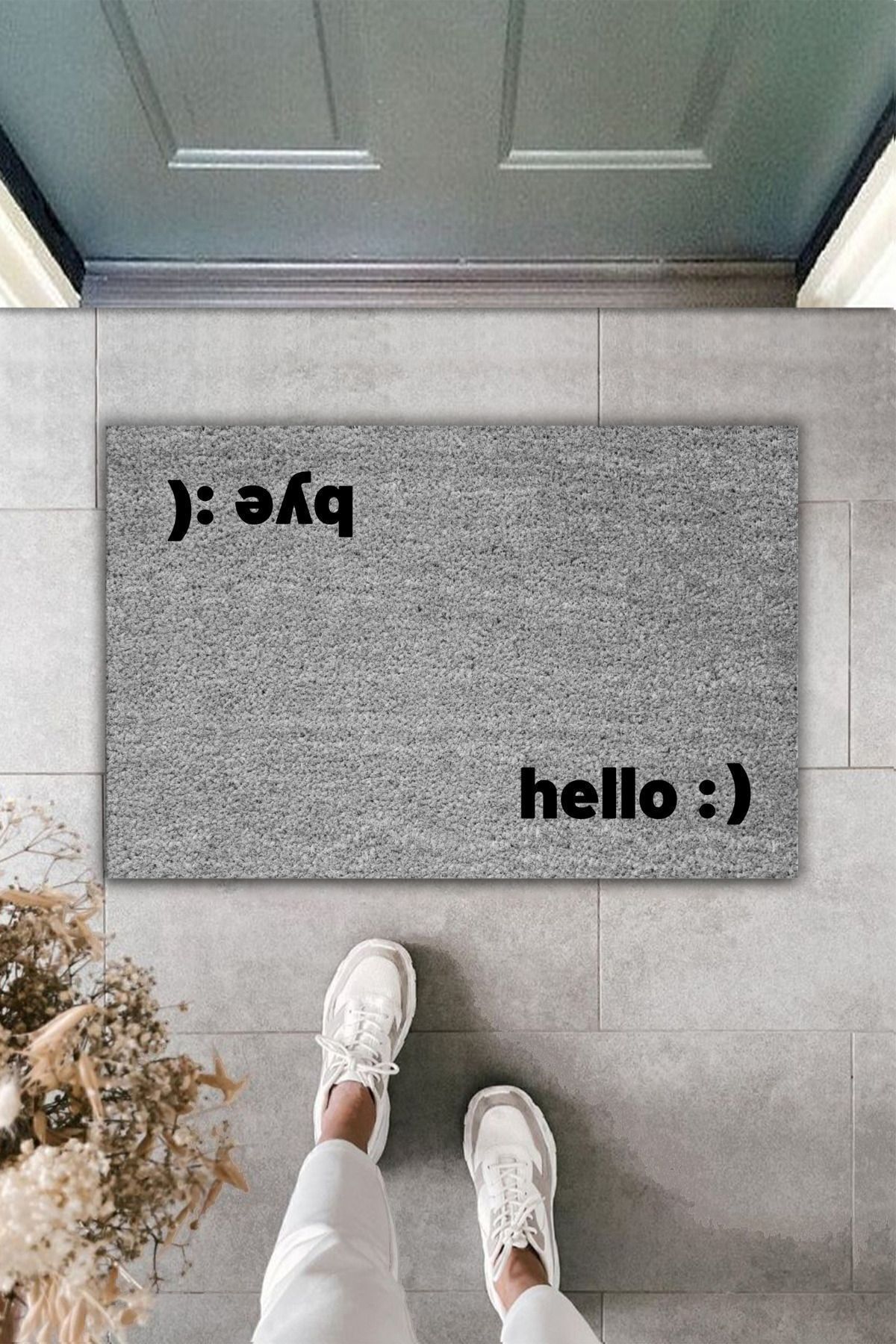Dormot Home-Gray Digital Printed Modern Floor Mat - Hello Bye Onu 2