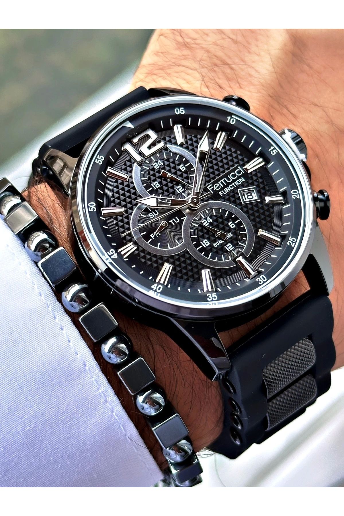 Ferrucci Function Fcf.11550Fs.01 Silicone Cord Men s Wristwatch Trendyol