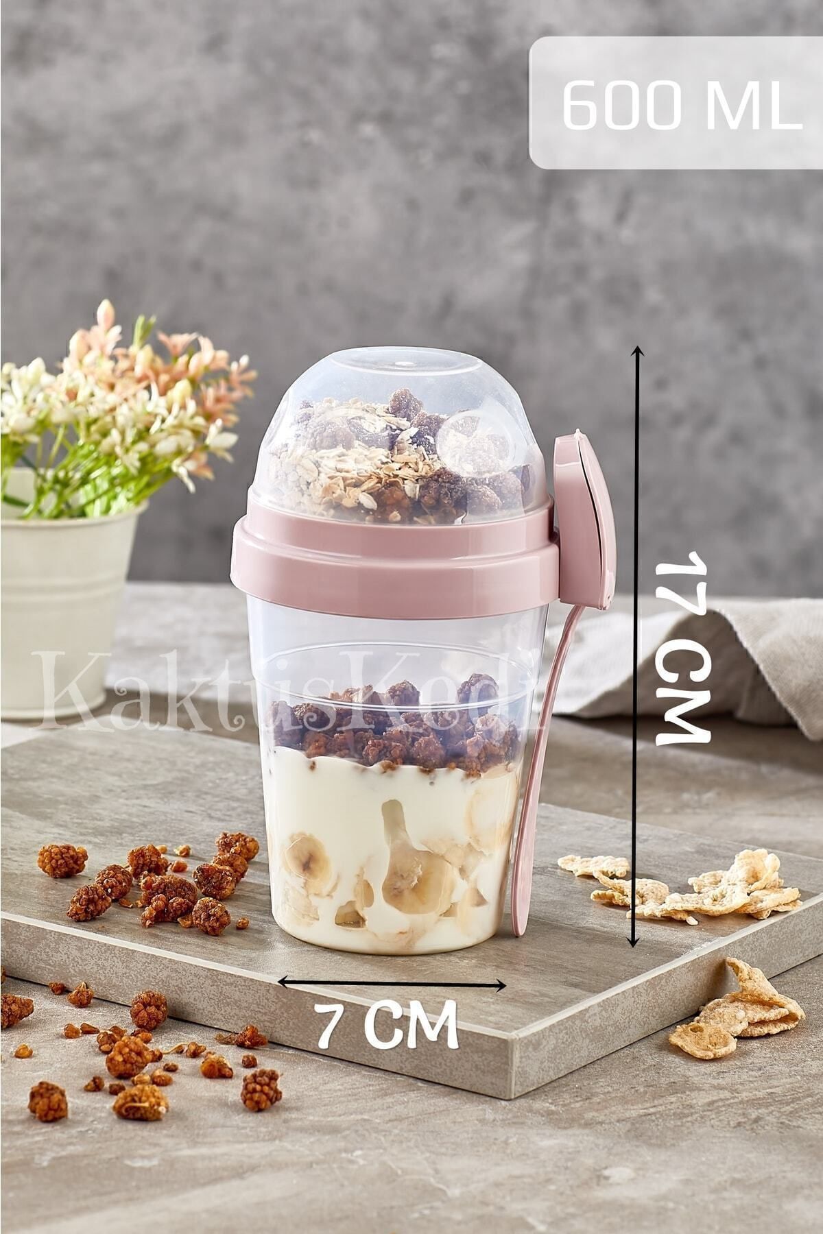 KaktüsKedi-Prepar and Go with Lid, Spoon and Fork Diet and Yogurt Container Food Storage Container Powder 2