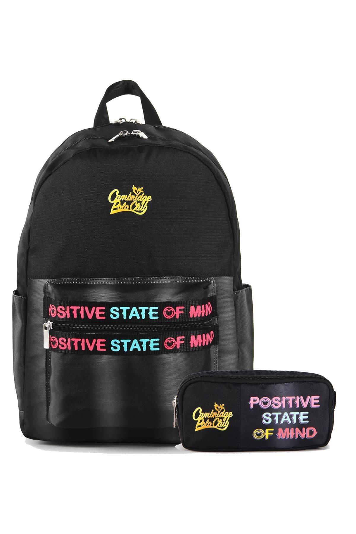 Cambridge Polo Club Positive State 2 Piece School Set for Girl Double Compartment Bag and Double Compartment Pen Holder