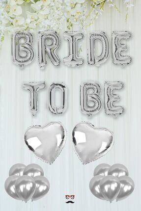 PEKSHOP Gümüş Bride To Be Folyo Balon Seti - Bekarlığa Veda Bride Partisi Bal...