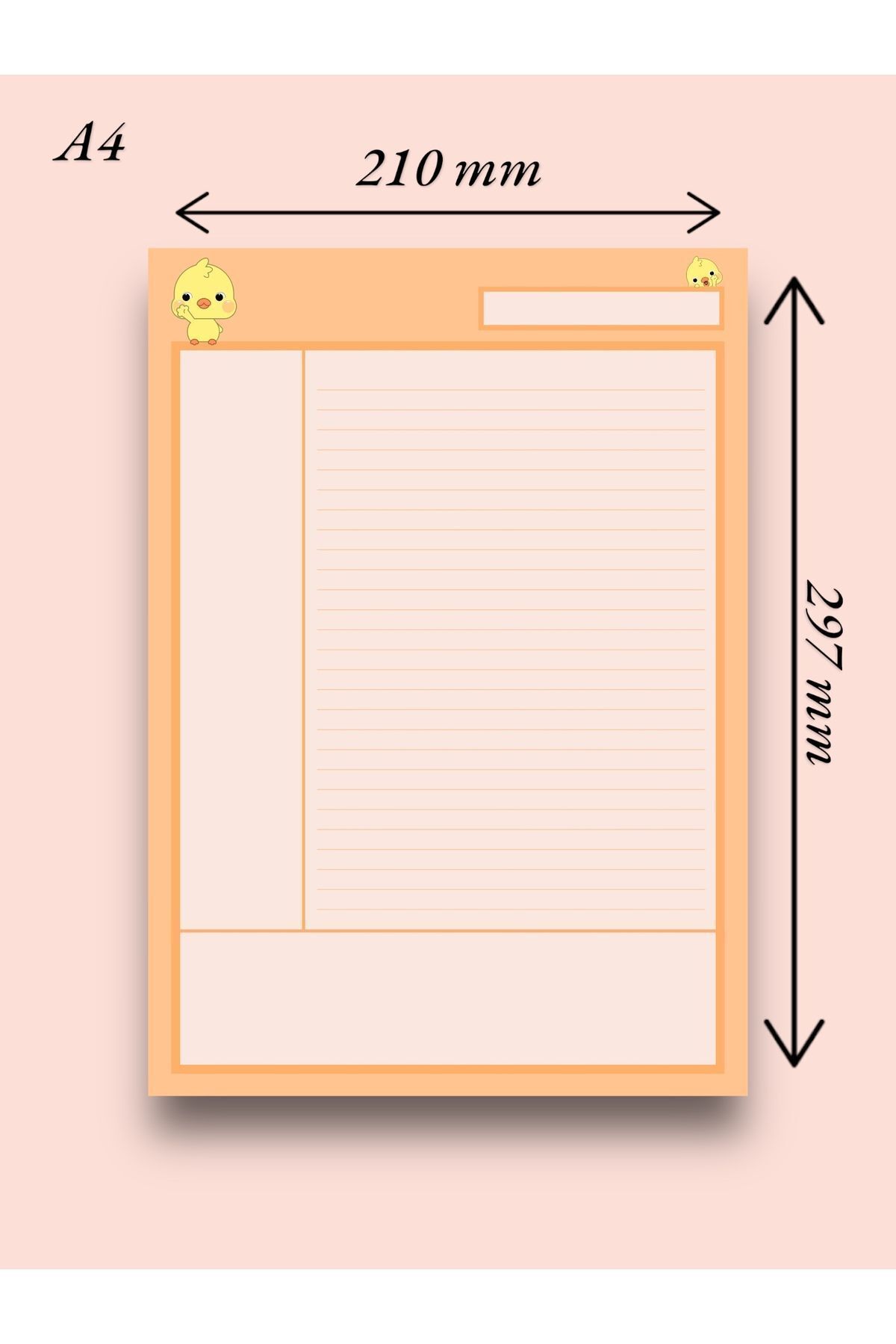 Mirya Notes-Chick Patterned A4 Notepad - Notepad 2