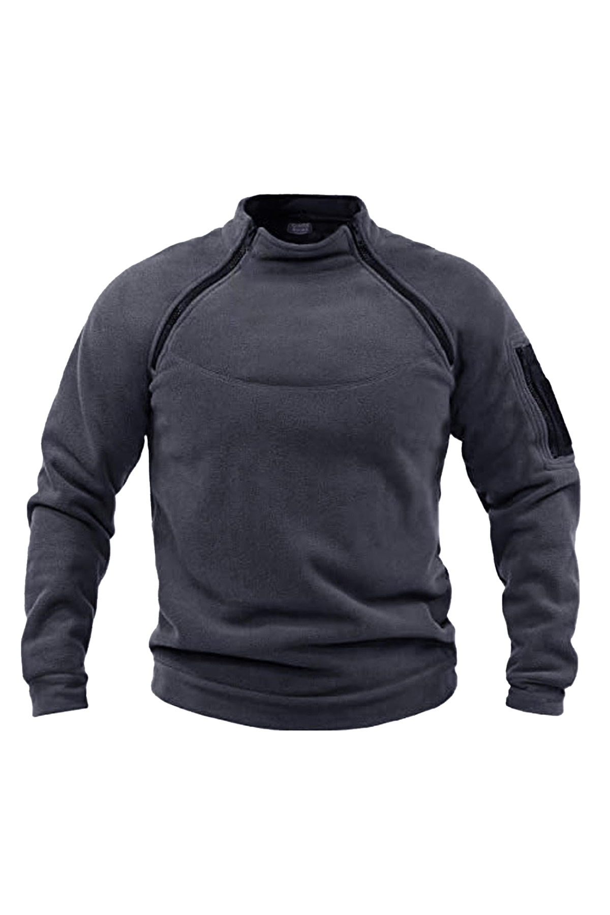 Men's Fleece Outdoor Zipper Combat Fleece with Tactical Pockets