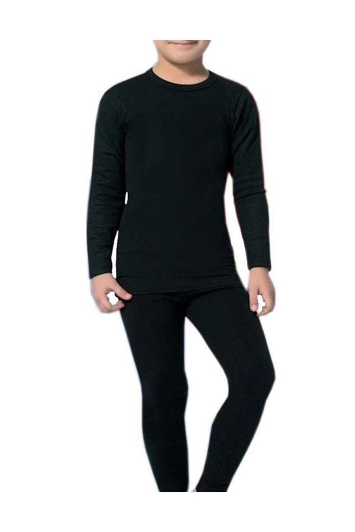 bonbonetti chocolate baby&kids Unisex Çocuk Uzun Kollu Atlet Termal Siyah 3 fotoğrafı 2 (önizleme)