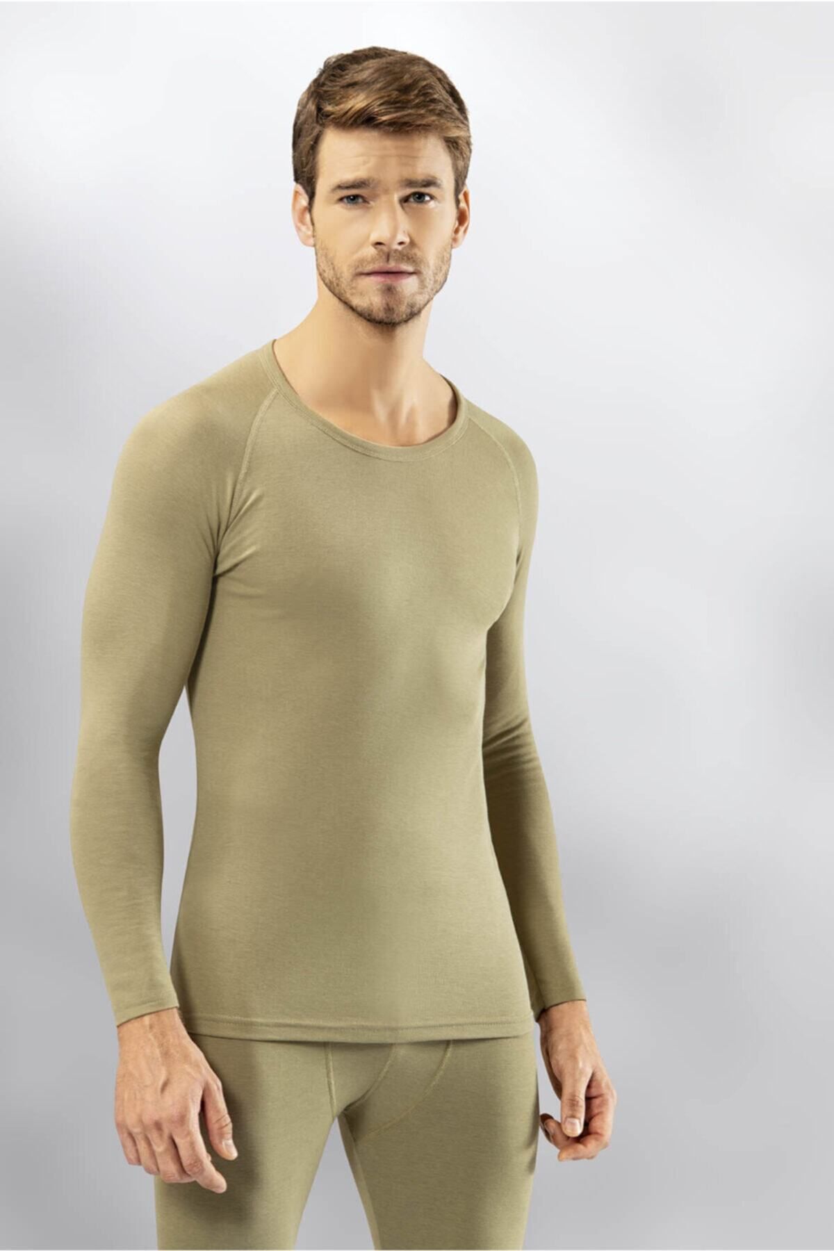 Momslab Tricou Termic Pentru Bărbați Kaki - Ary2014 Masculin - S/M