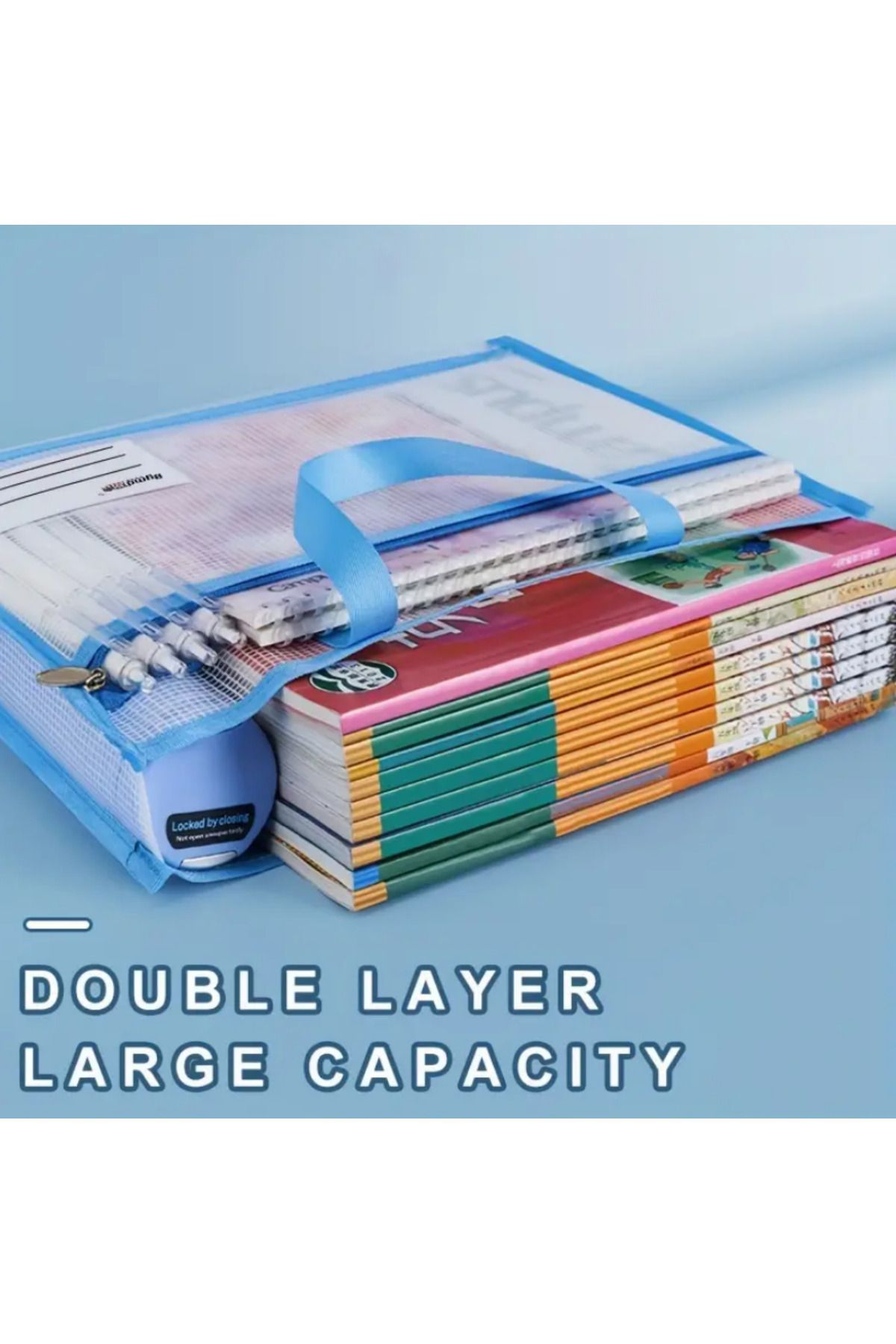 SYNOPE-Large Large Capacity Name Tag Book File Office School Course Supplies Carry Bag Net 4