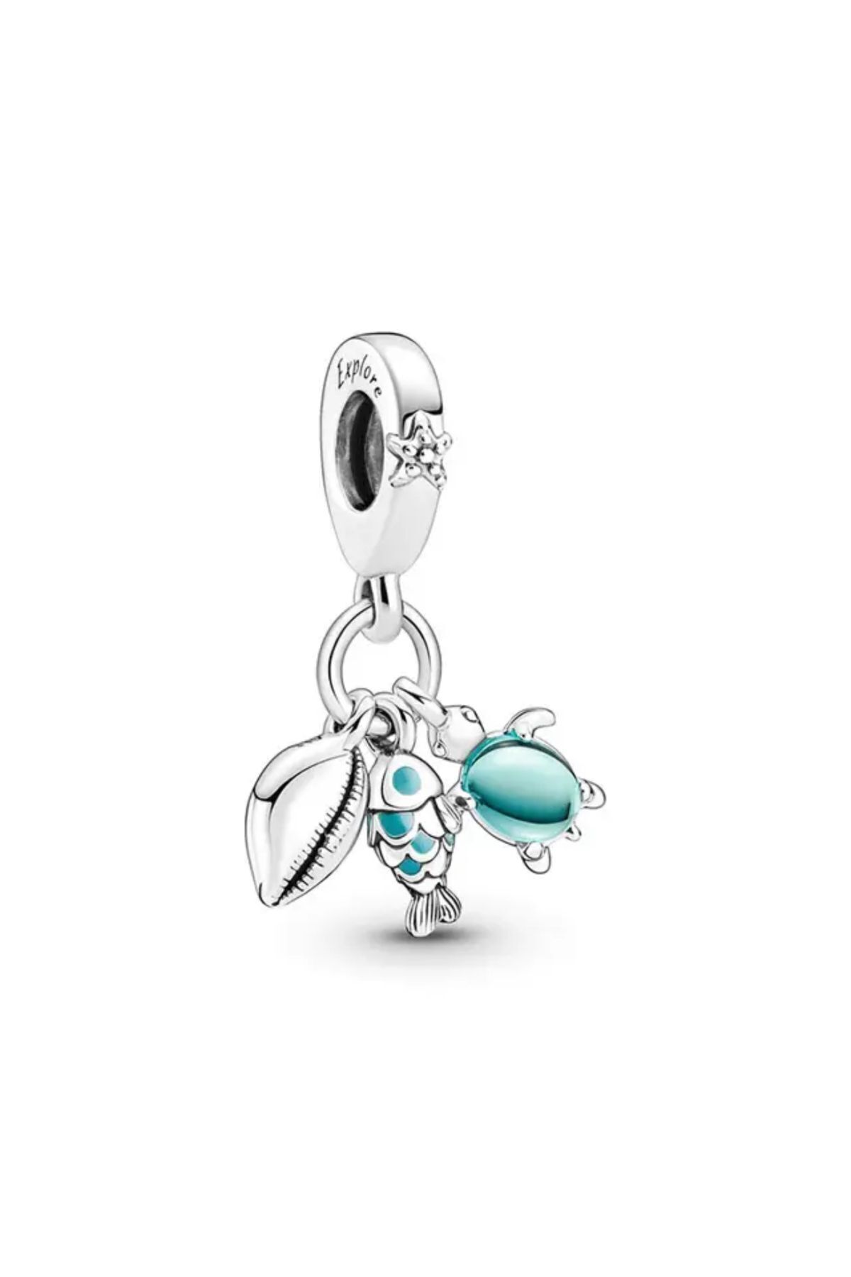 Genel Markalar Sallantılı kaplumbağa istiridye charm | gümüş kaplama