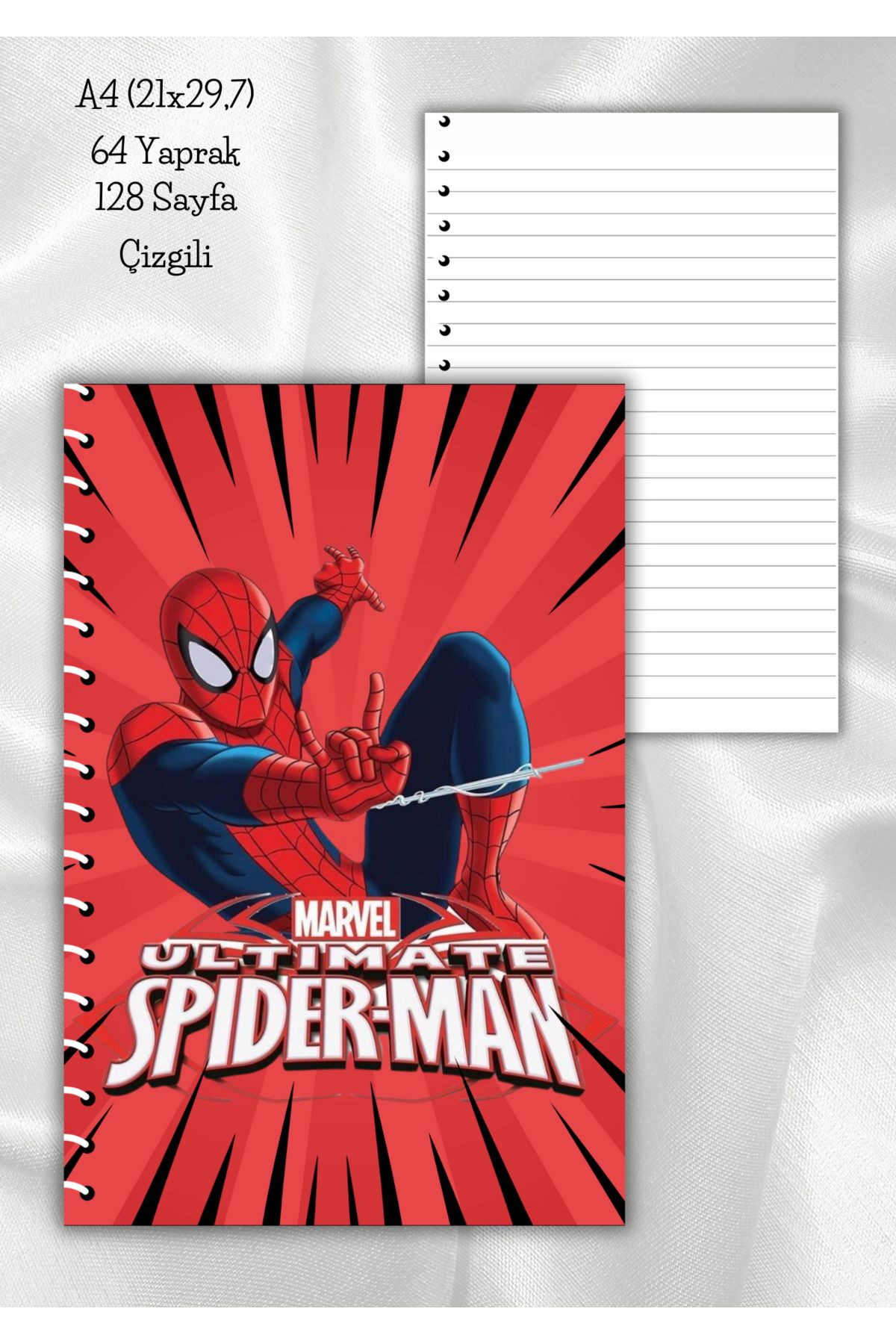 daily notebook-كتاب سبايدرمان المدرسي مع خطوط حلزونية، 64 صفحة، مقاس A4 (21 × 29.7 سم) 1