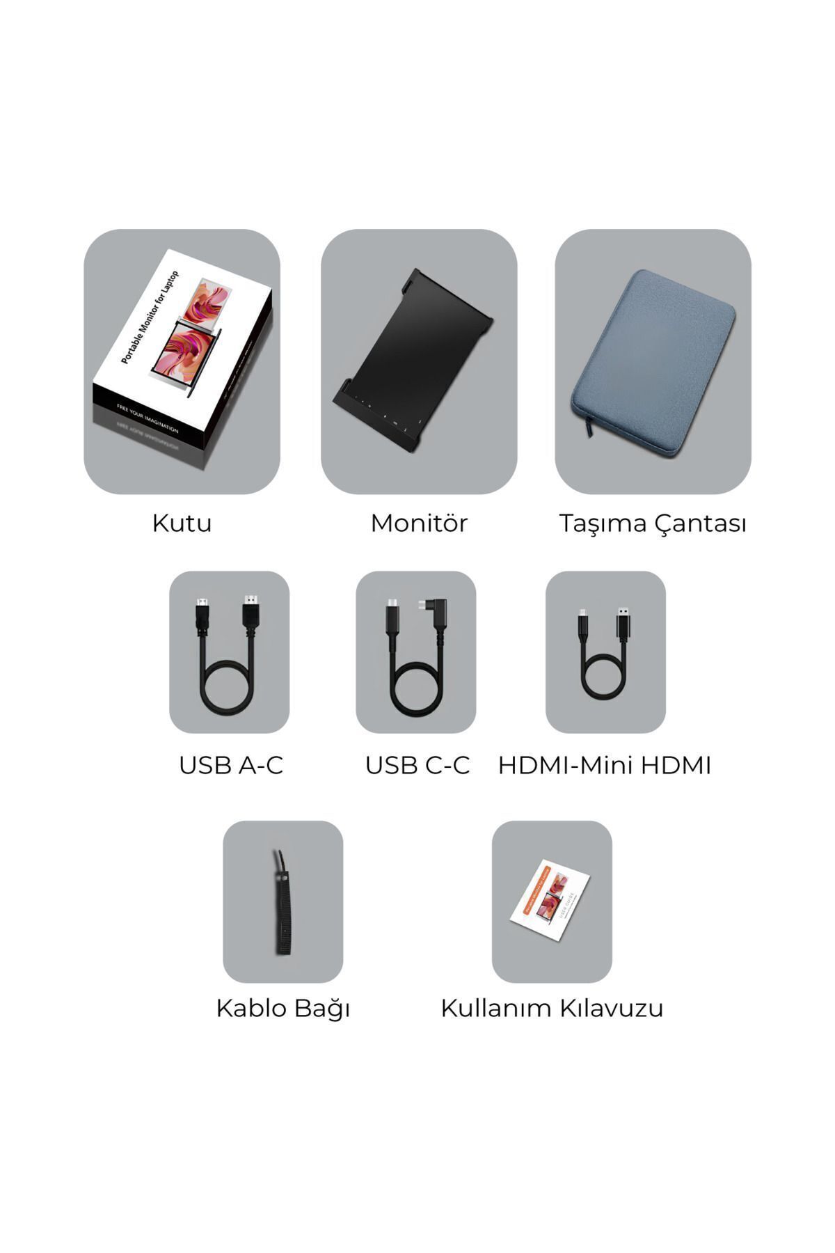 14” Taşınabilir Tekli Monitör 8
