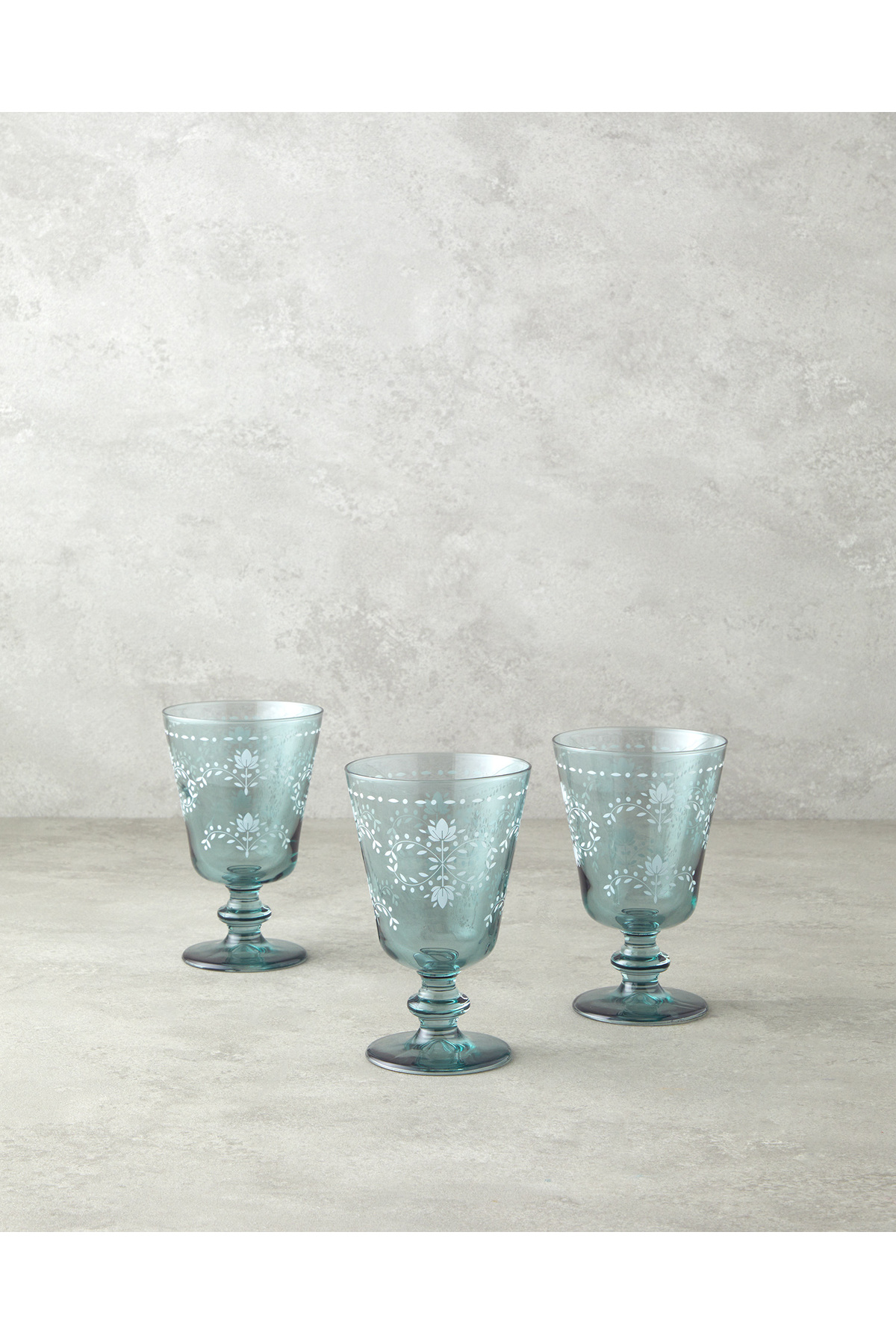 English Home Spruce Cam El Yapımı 3’lü Kadeh 280 ml Yeşil