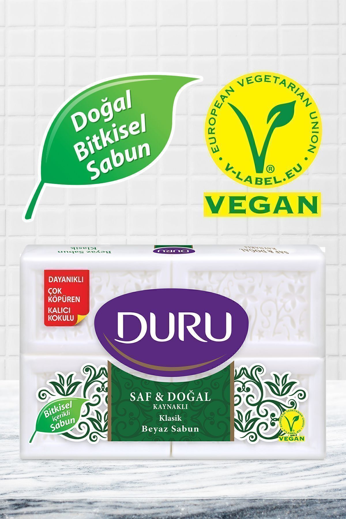صابون سفید 16 تکه کلاسیک خالص و منبع طبیعی 4x600 گرم Duru