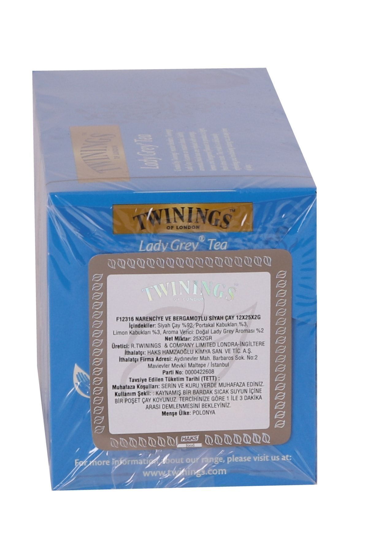 Twinings-Lady Gray Tea - Citrus and Bergamot Flavored 25-Piece Tea Bag 50 G 3