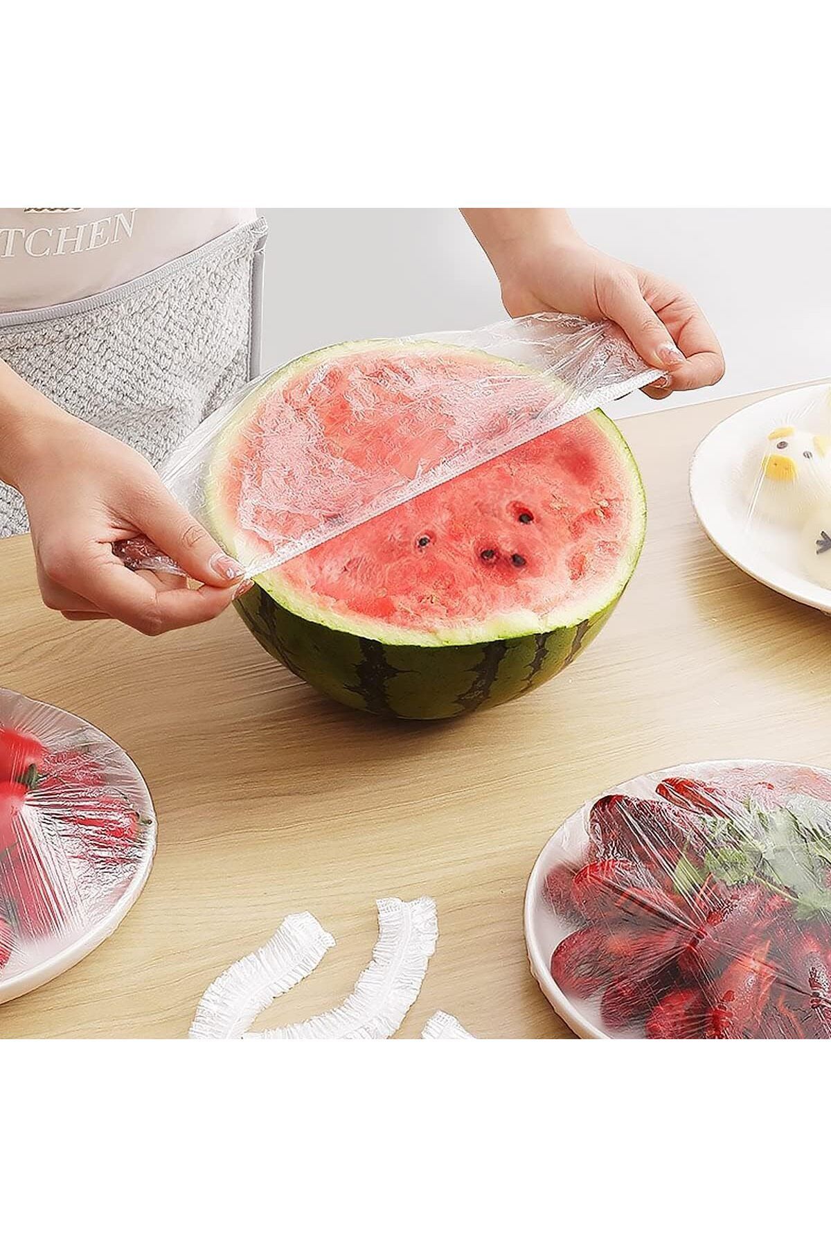 Ekostem-100 Pieces of Practical Freshness - Preserving Pot and Plate Cap, Multi-Purpose Lid Food Cap 4