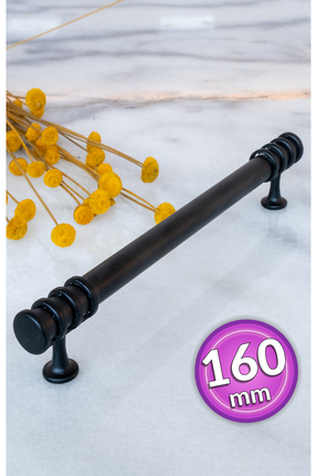SHAYMA SİYAH METAL BORU KULP 160MM (16 CM) MOBİLYA KULPU,DOLAP KULPU,MUTFAK D...