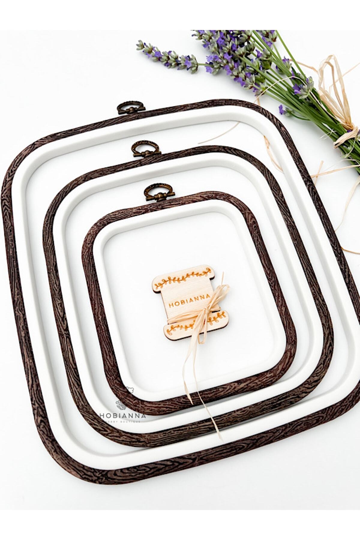Nurge Square Panel Plastic Pulley Set of 3 - Brown