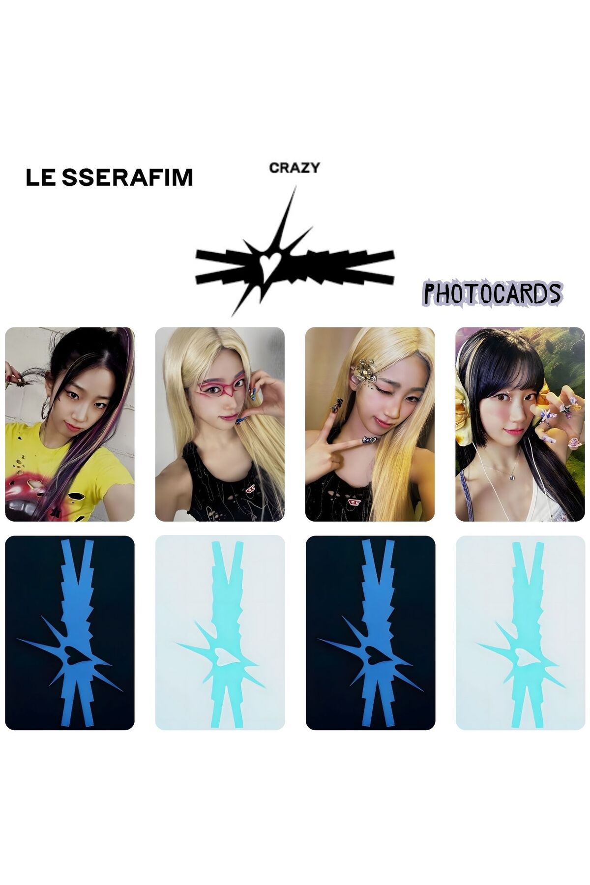 Kpop Dünyasi LE SSERAFIM Kazuha '' Crazy '' Photocards Set
