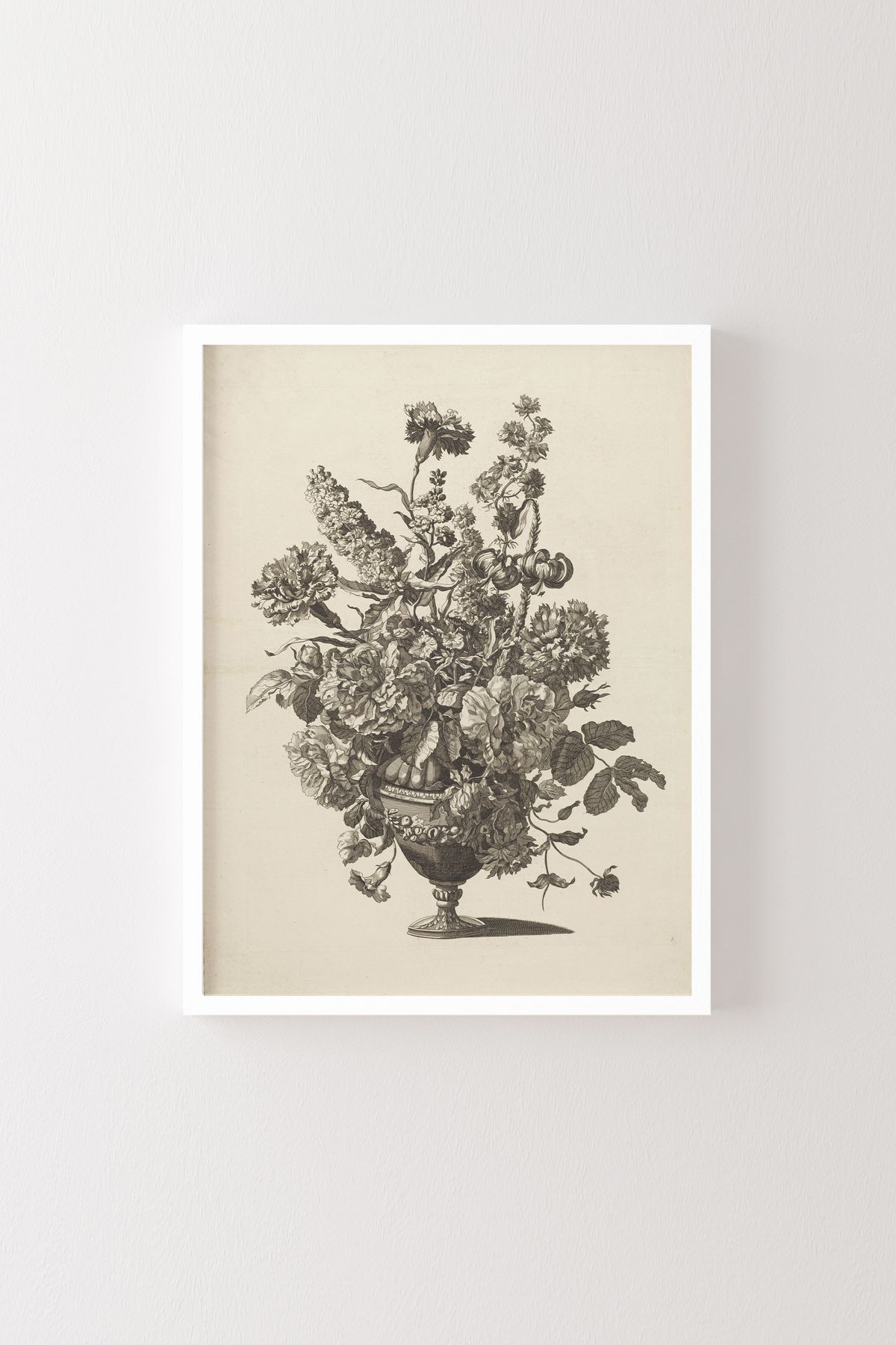Flower Drawing - White Frame