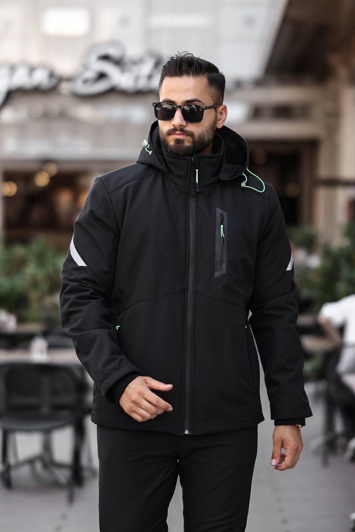 BASEL.CO-Softshell Coat - with Fur Inside, Detachable Hood, Wind and Waterproof 2