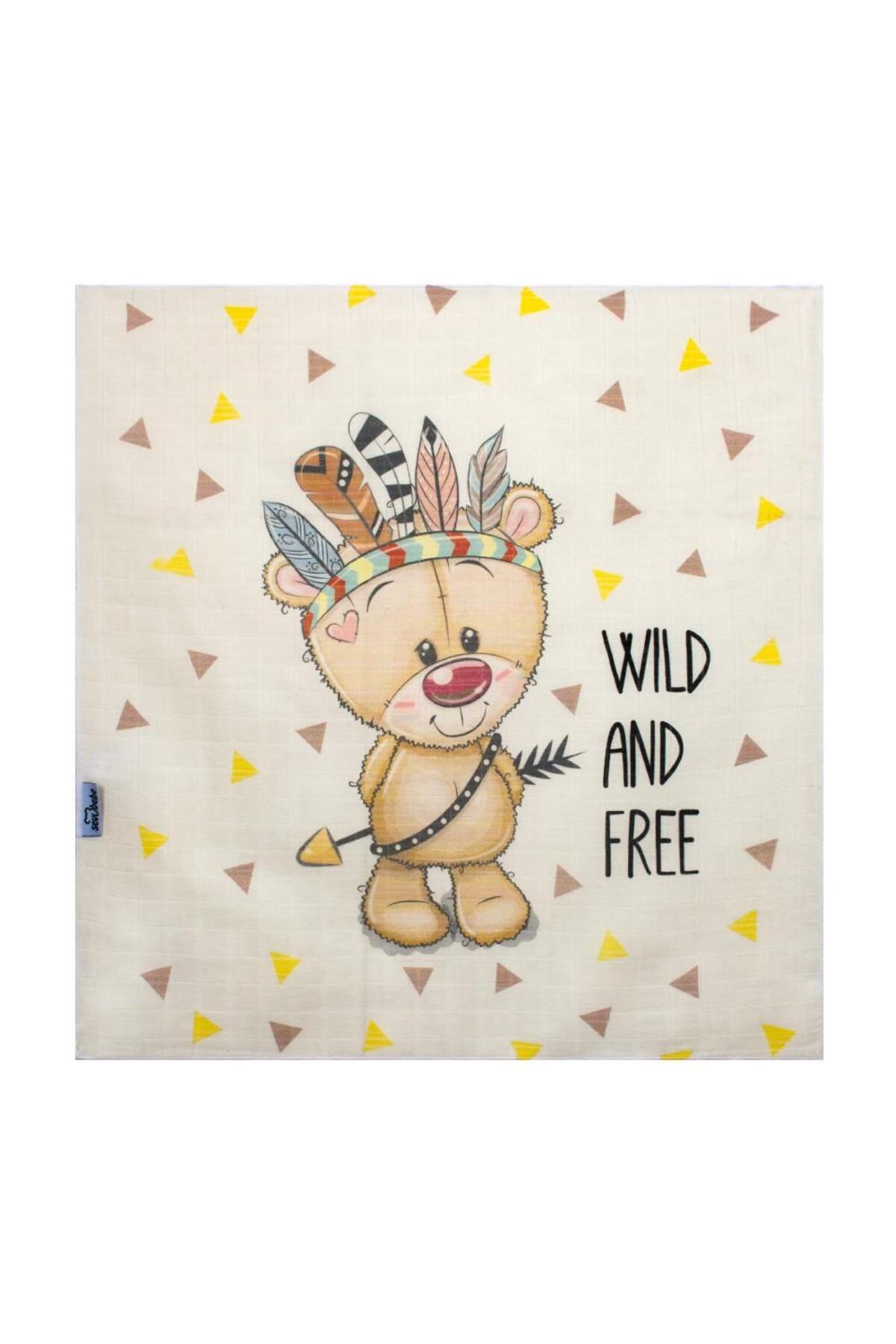 Sevi Bebe Sevibebe 70X55cm Desenli 2'li Müslin Ter Havlusu Battaniye Kundak Emzirme Örtüsü Havlu Puset Örtüsü fotoğrafı 3 (önizleme)