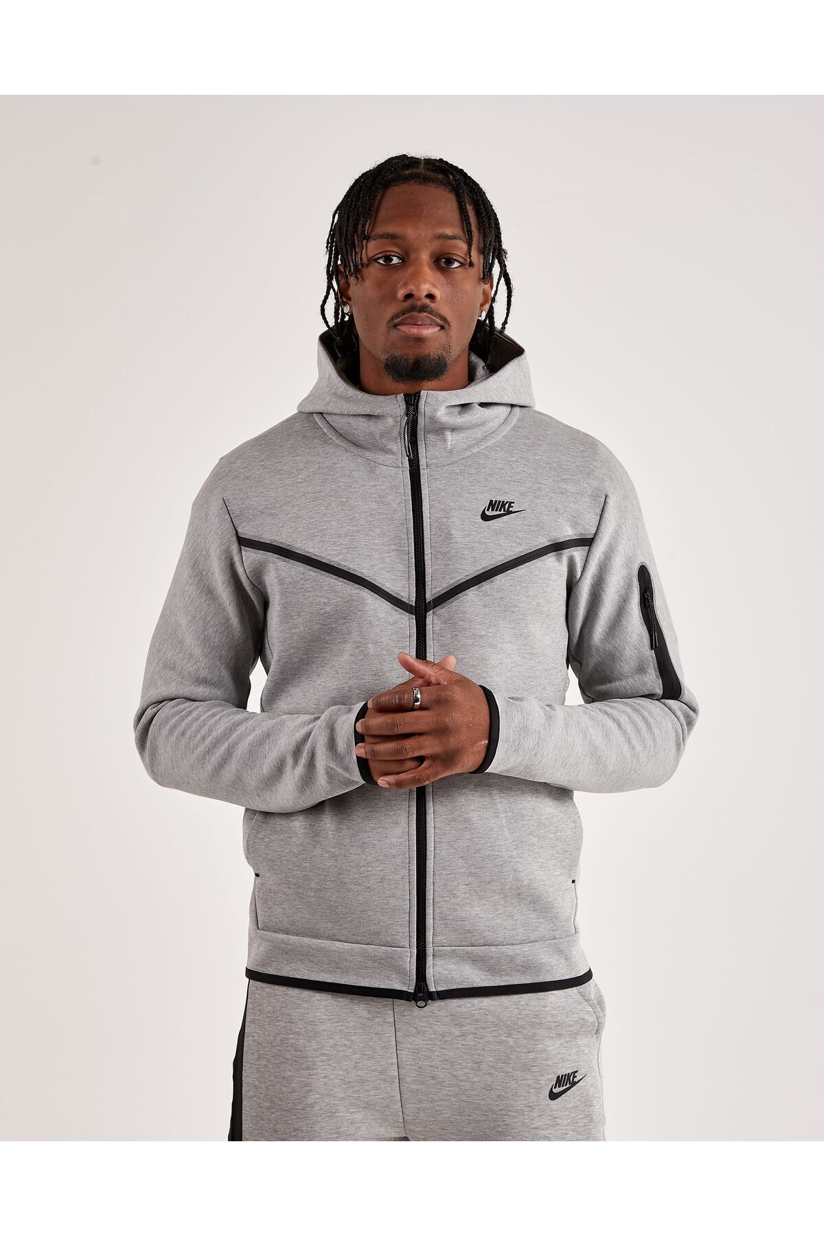 Sportswear Tech Fleece Full Zip Hoodie Gri Erkek Sweatshirt