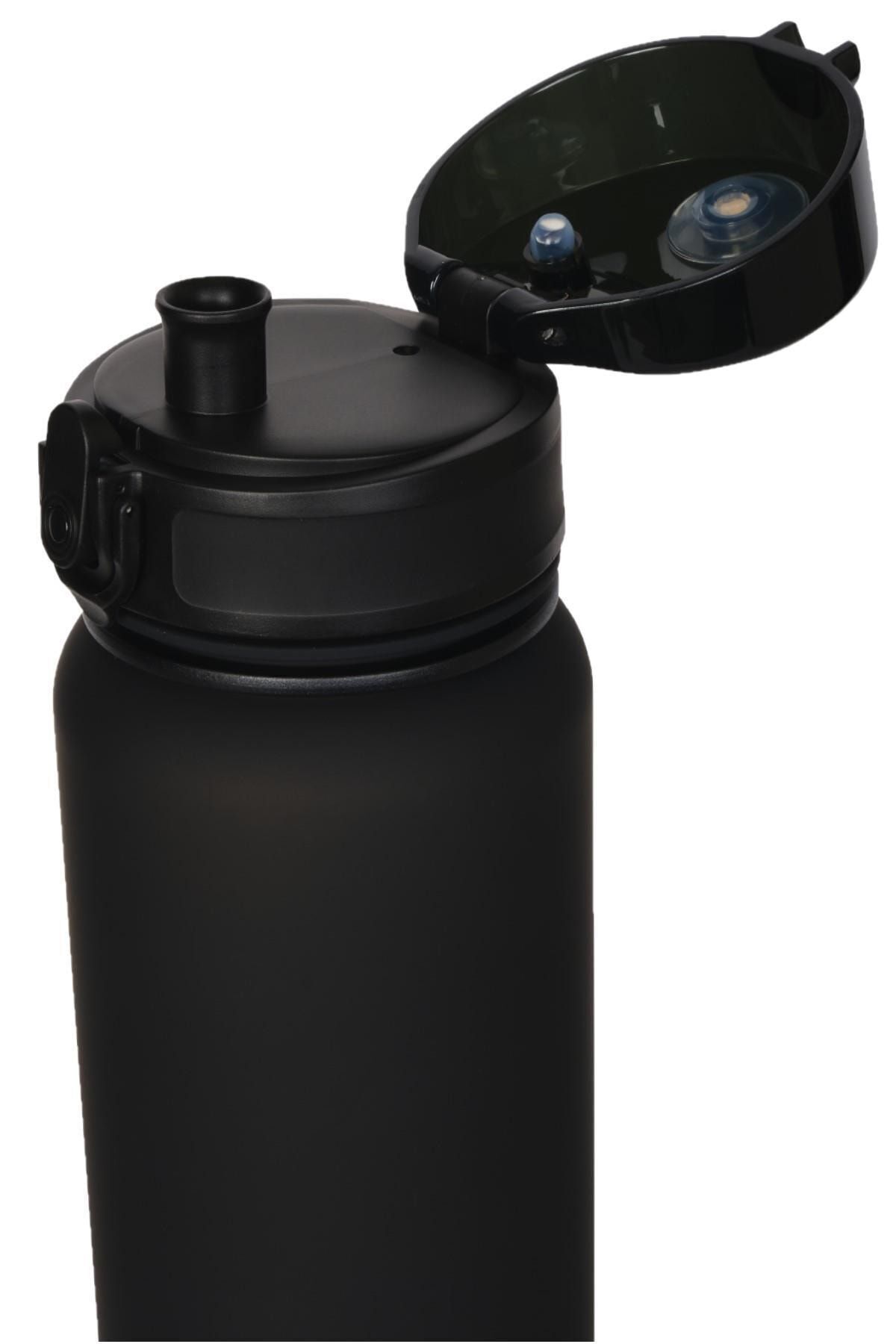 قمقمه ورزشی مشکی اندازه 800 میل آب Tritan جریان BPA بدون بندی بو Uzspace