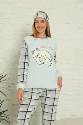 Welsoft Polar Kadın Manşetli Pijama Takımı 8432
